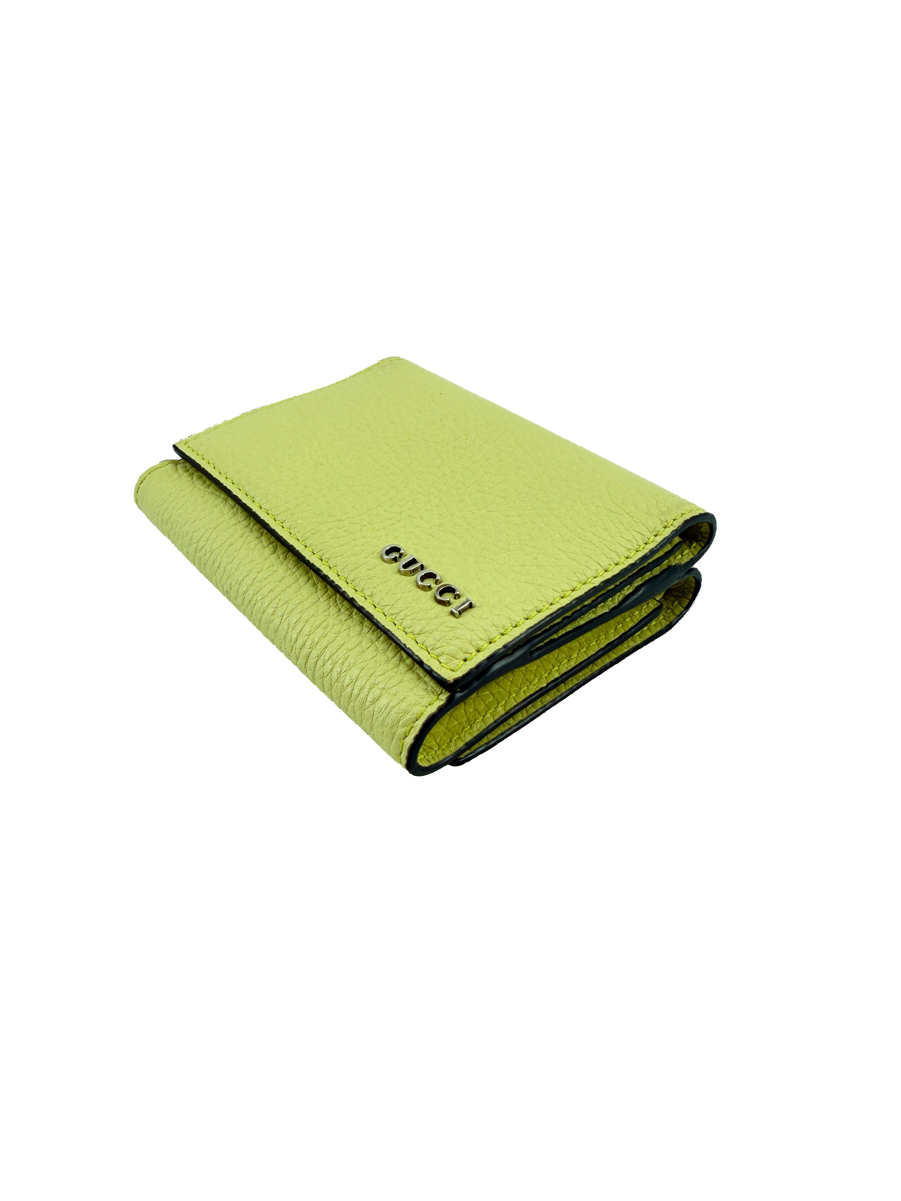 Gucci light green leather compact wallet 534563