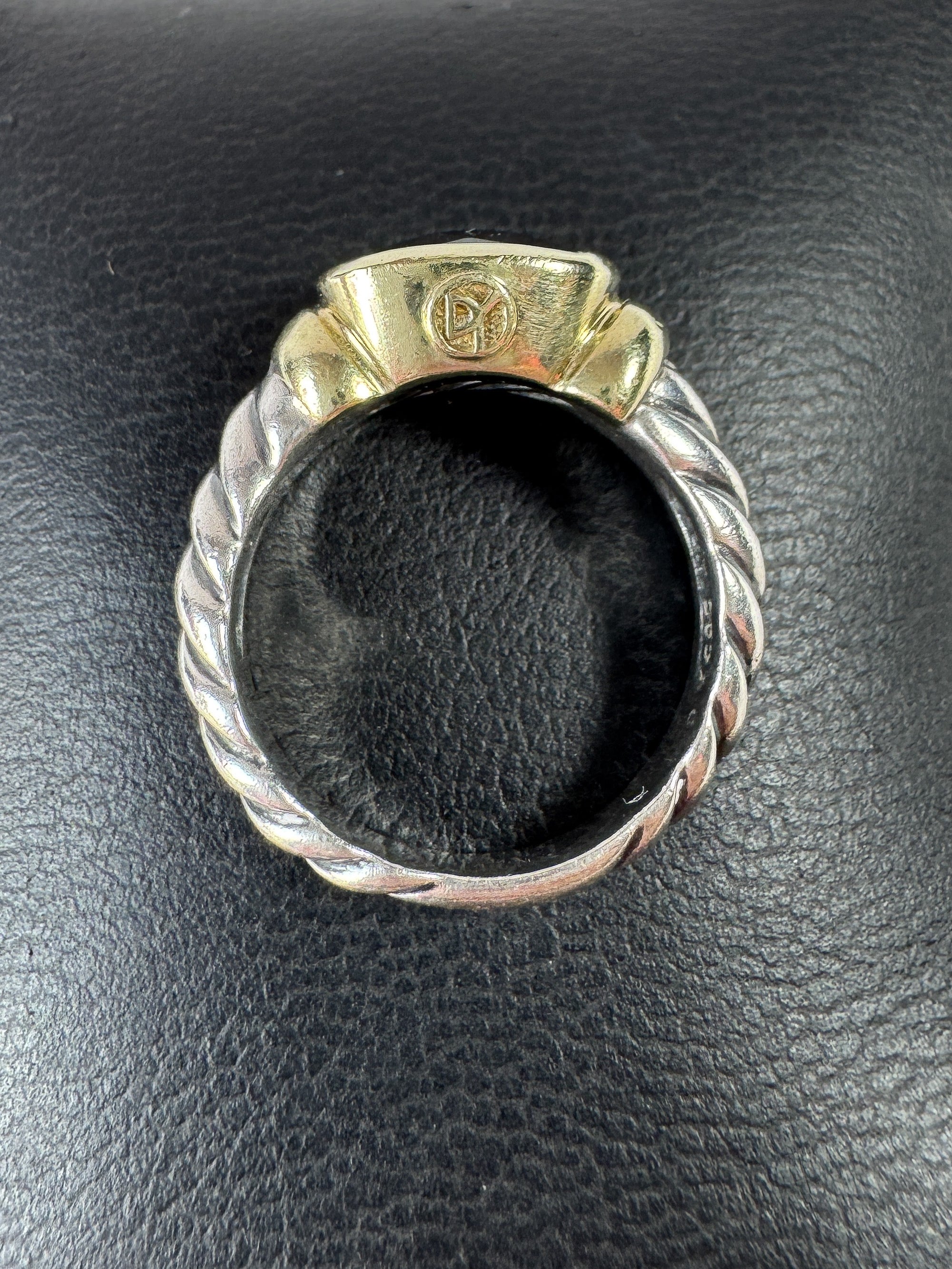 David Yurman sterling silver, yellow gold, Ruby Noblesse ring