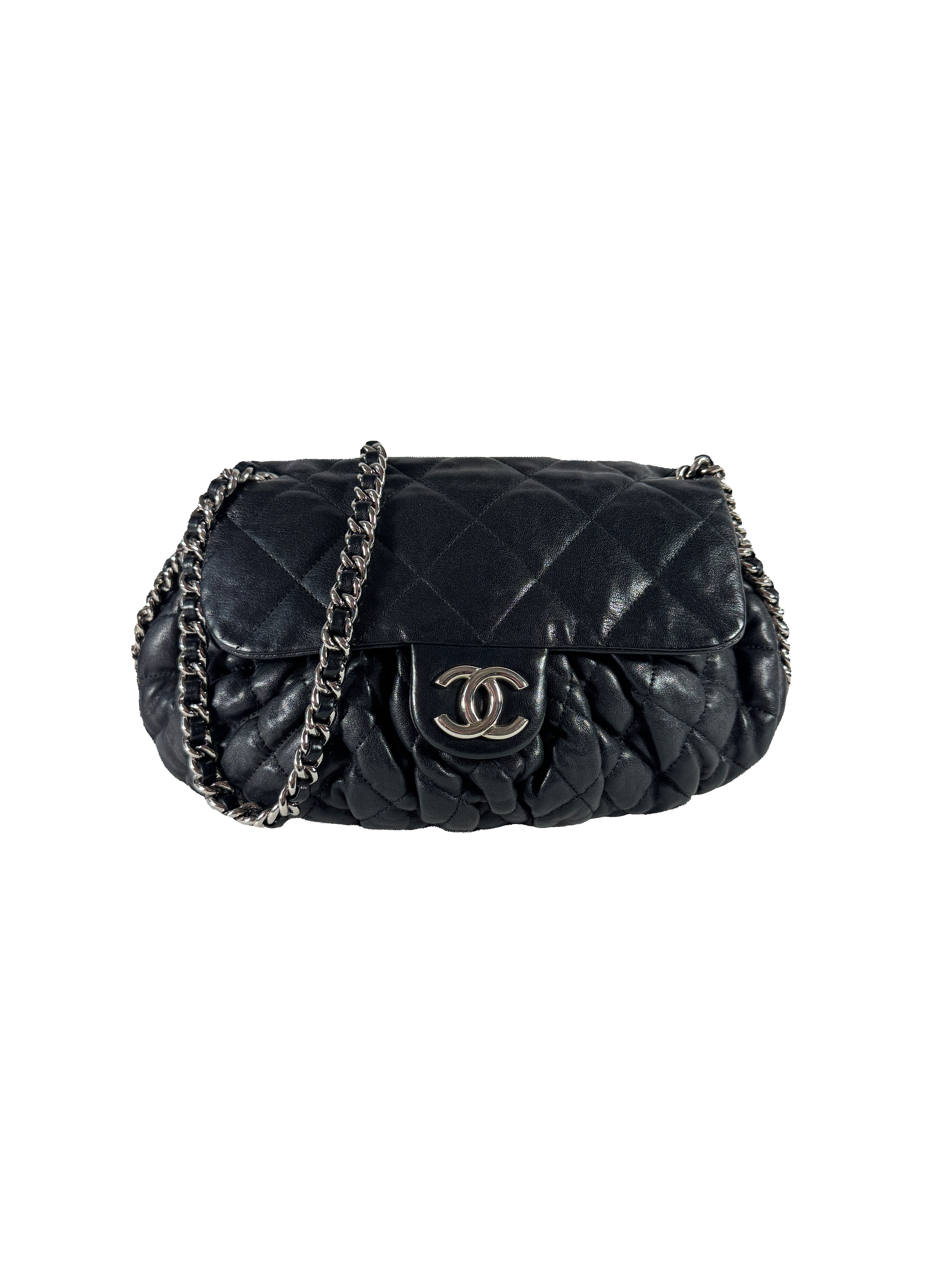 Chanel black quilted leather chain around crossbody 1651018