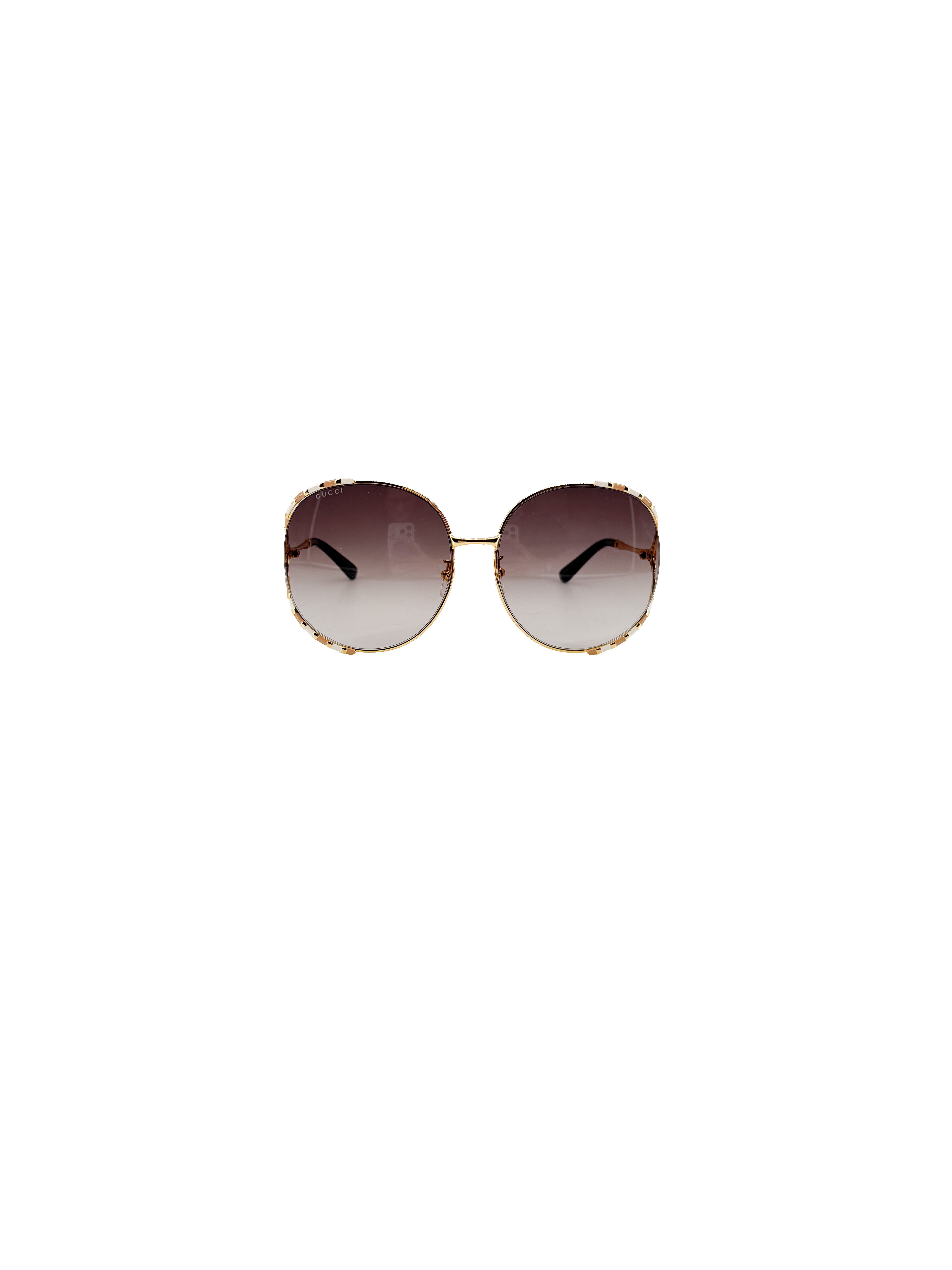 Gucci gold, peach, cream sunglasses GG0595S *case*