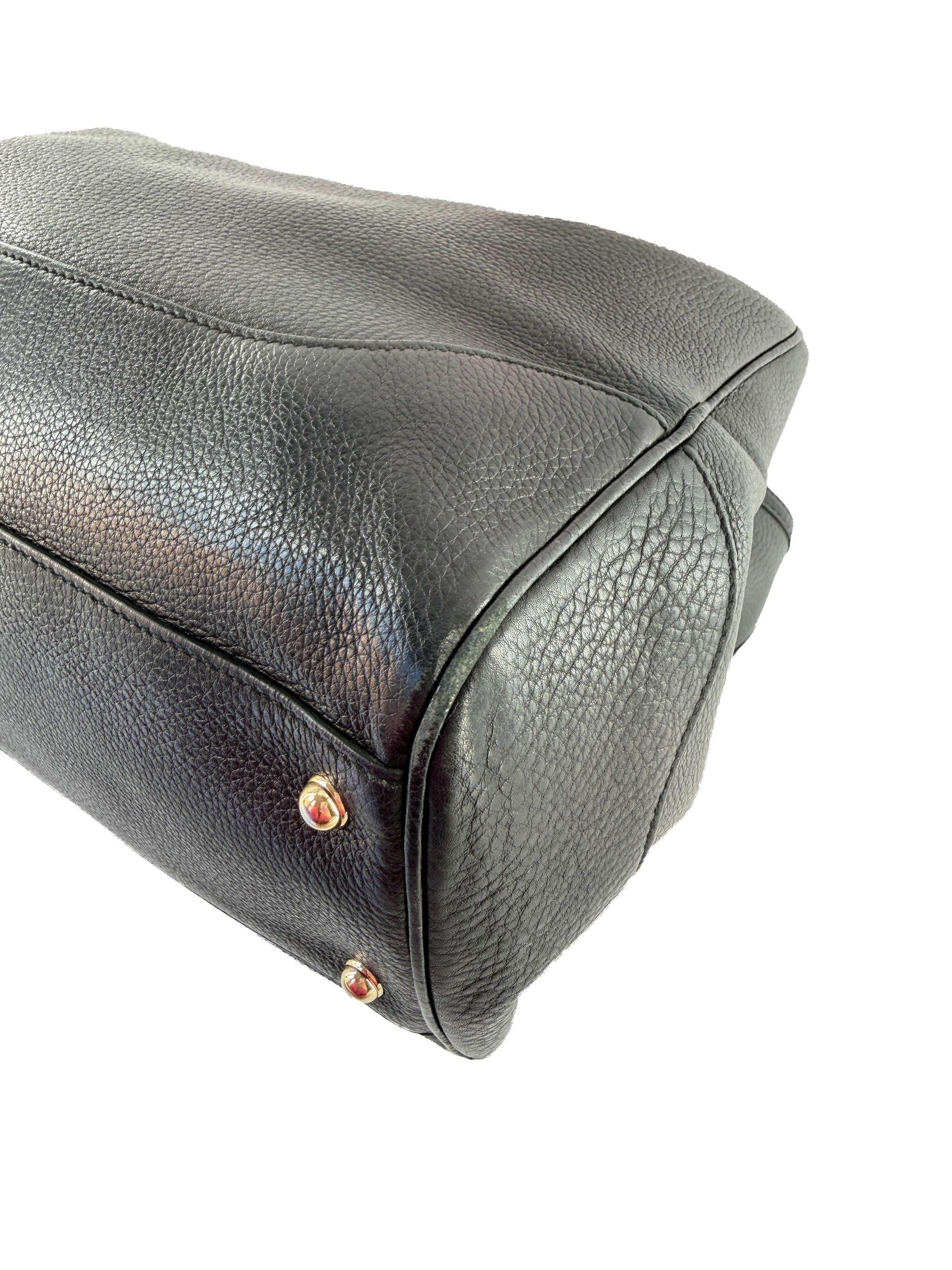 Gucci medium Diana black leather Bamboo tote 282317 203998