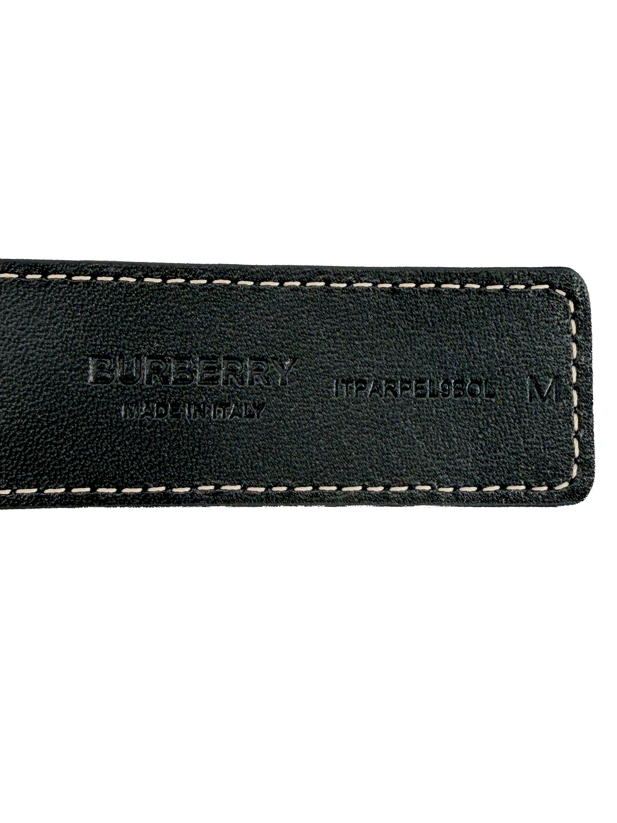 Burberry black plaid reversible belt size M ITPARPEL9BOL