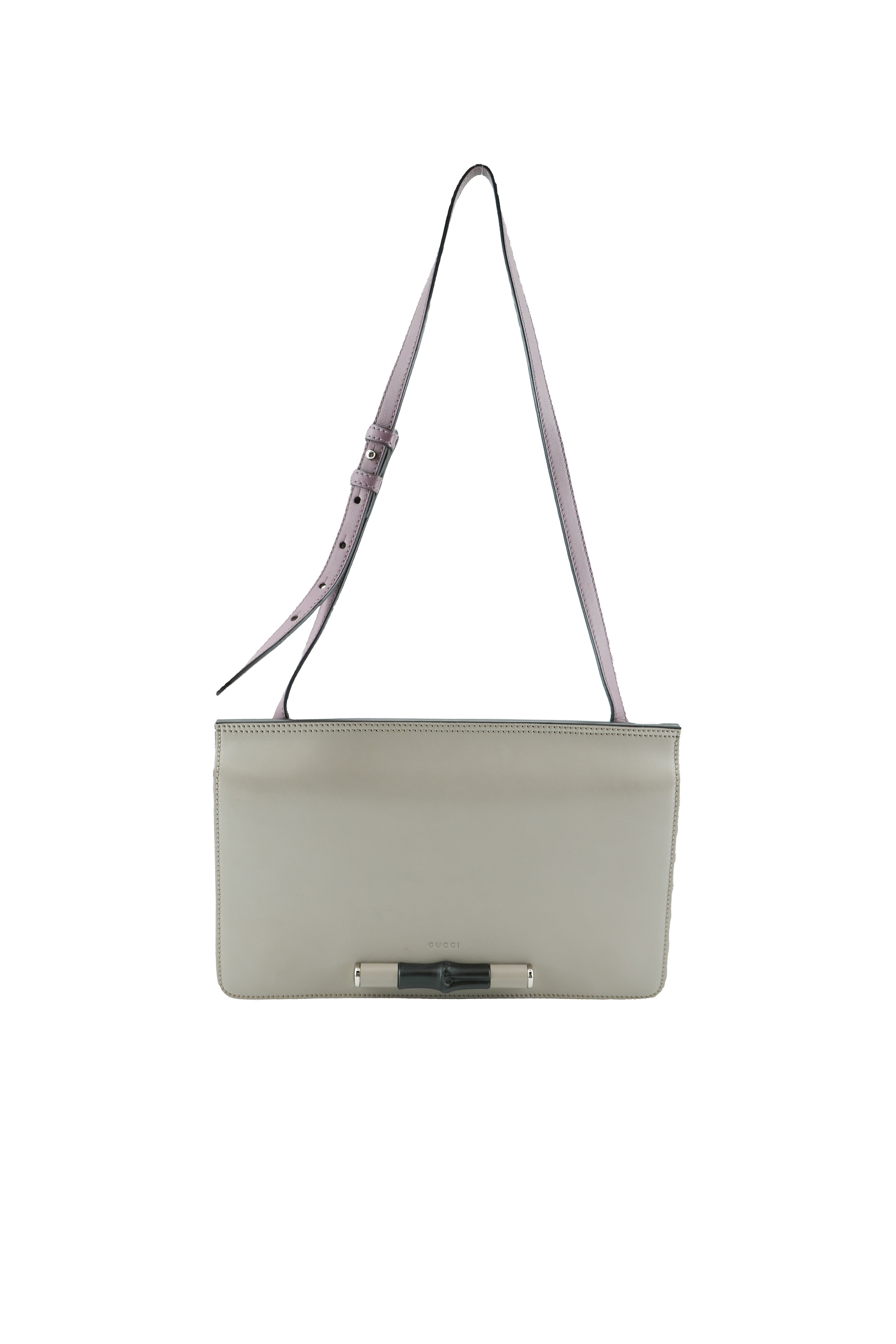 Gucci gray/purple Lady Bamboo shoulder bag 370817 200047