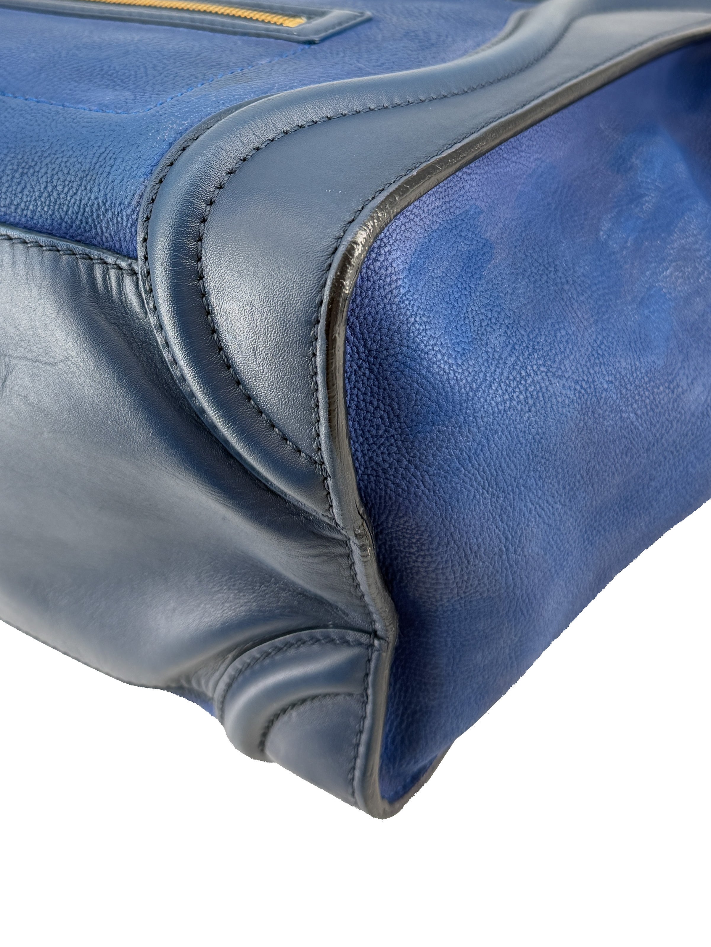 Celine two tone blue leather Luggage tote U-CE-0120