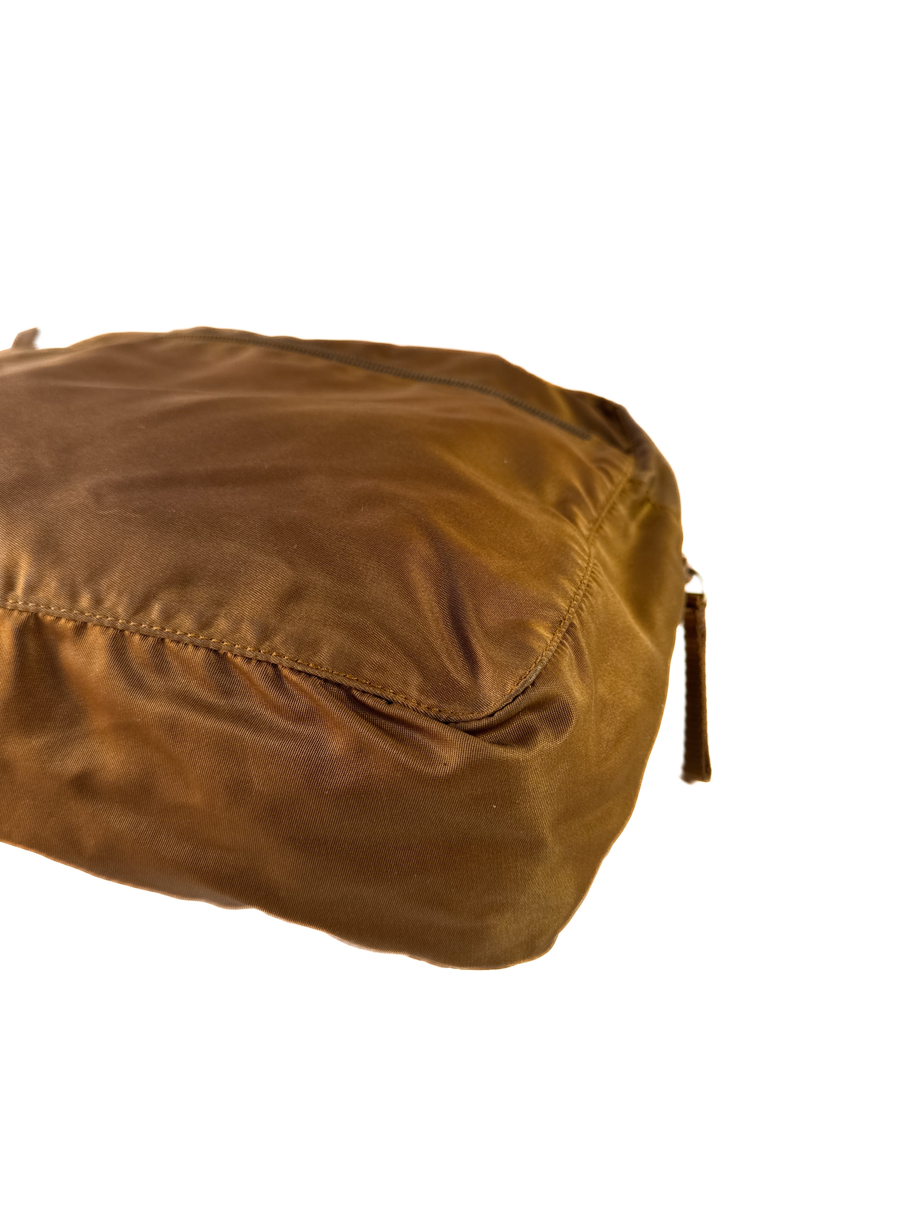 Prada golden brown vintage nylon tote