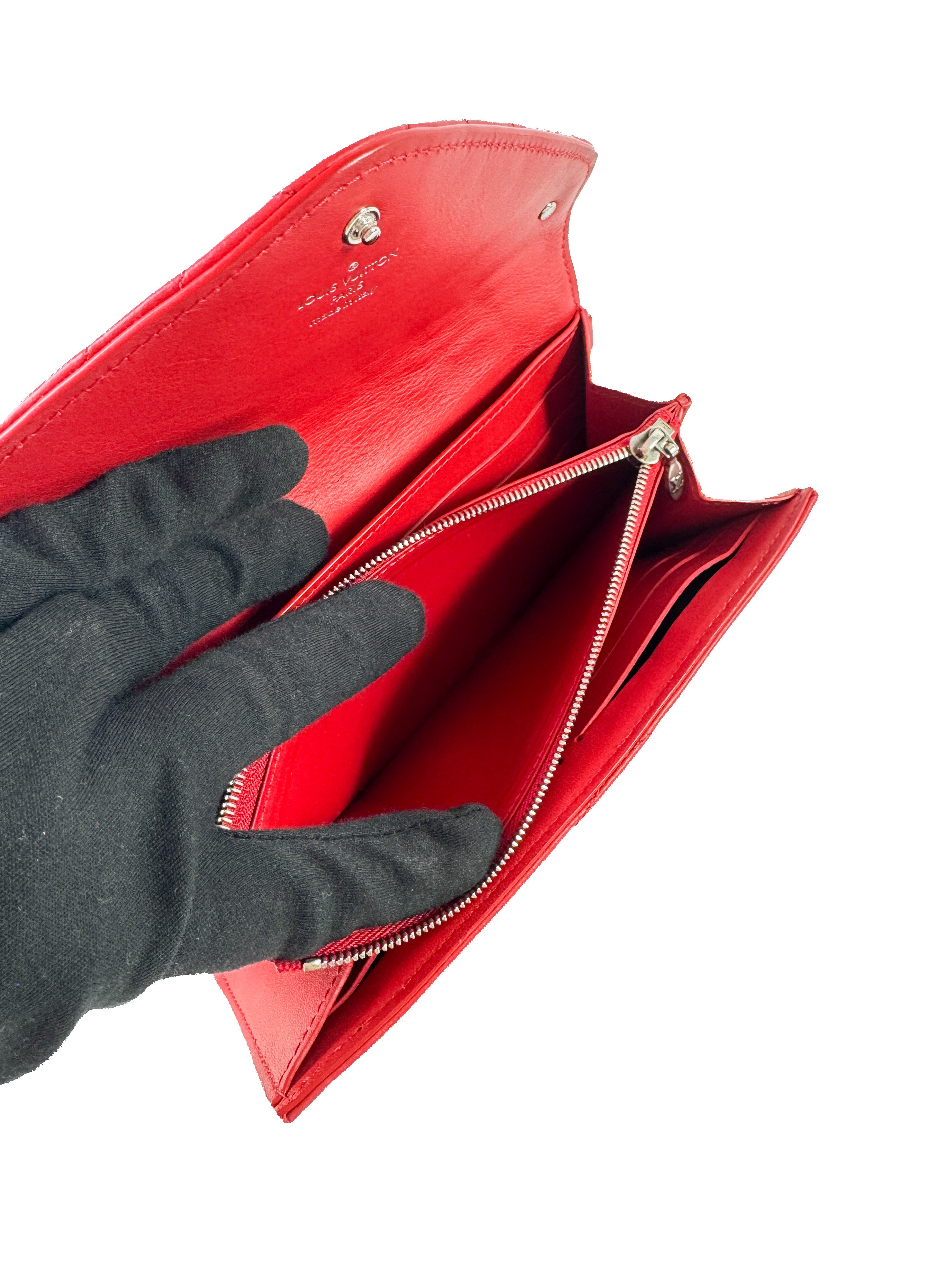 Louis Vuitton red leather new wave wallet/wristlet NZ4158