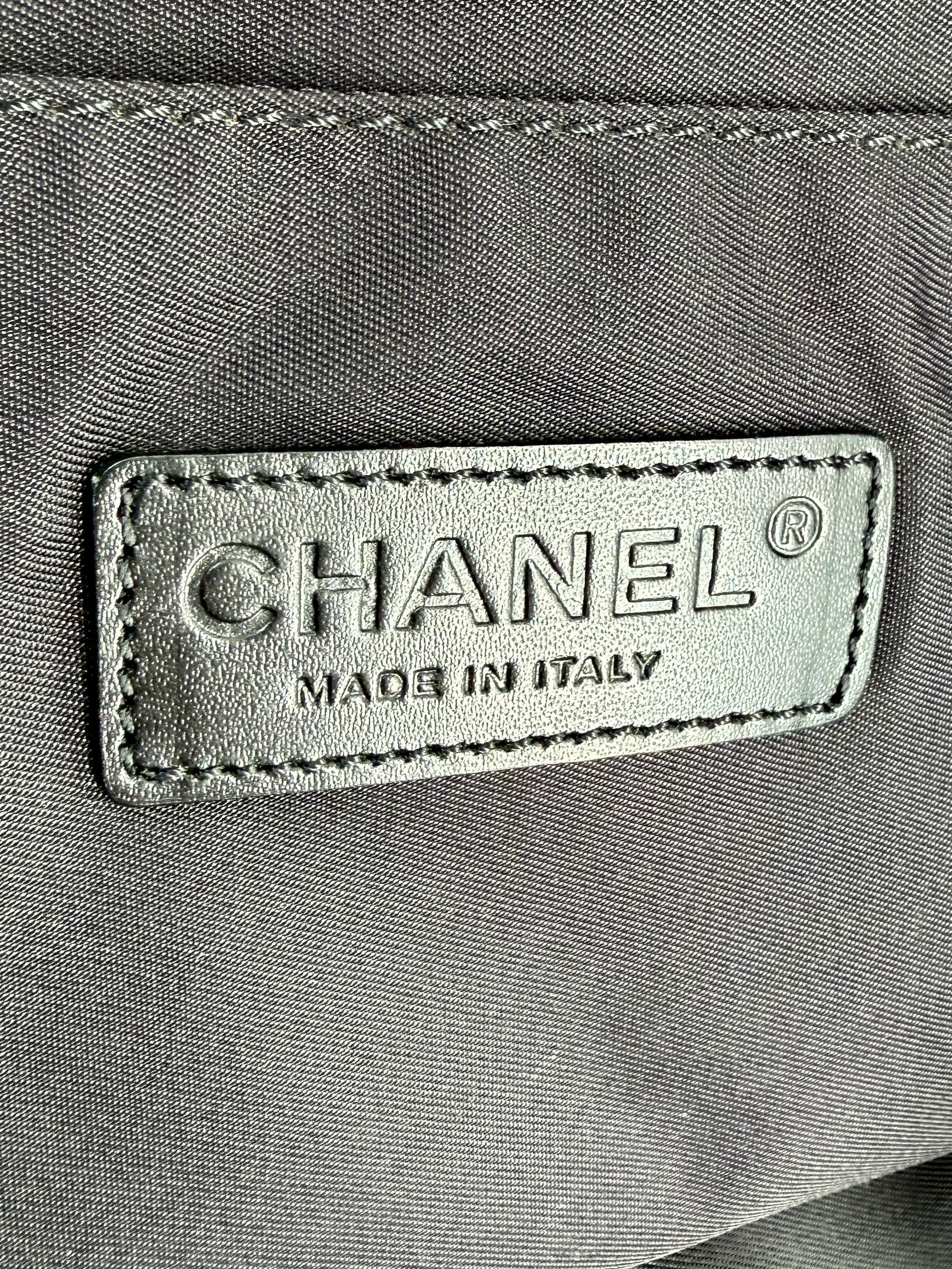 Chanel brown/black nylon and leather travel briefcase 9253964