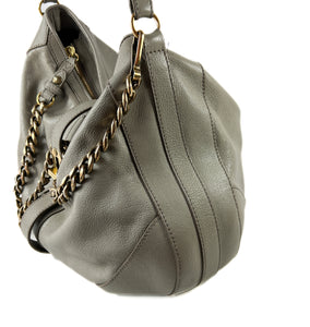 Burberry gray leather Bartow hobo shoulder bag retail $1199