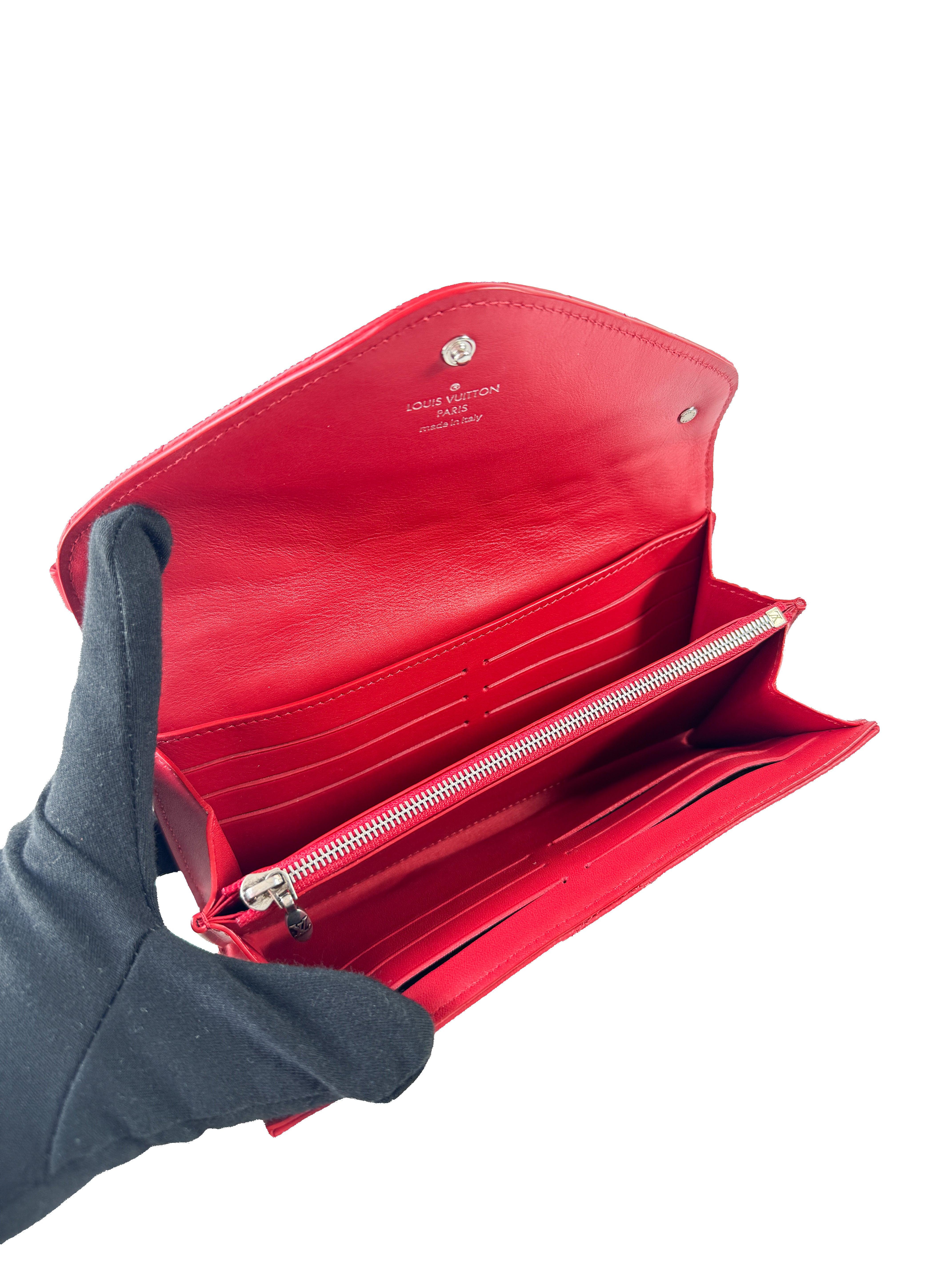 Louis Vuitton red leather new wave wallet/wristlet NZ4158