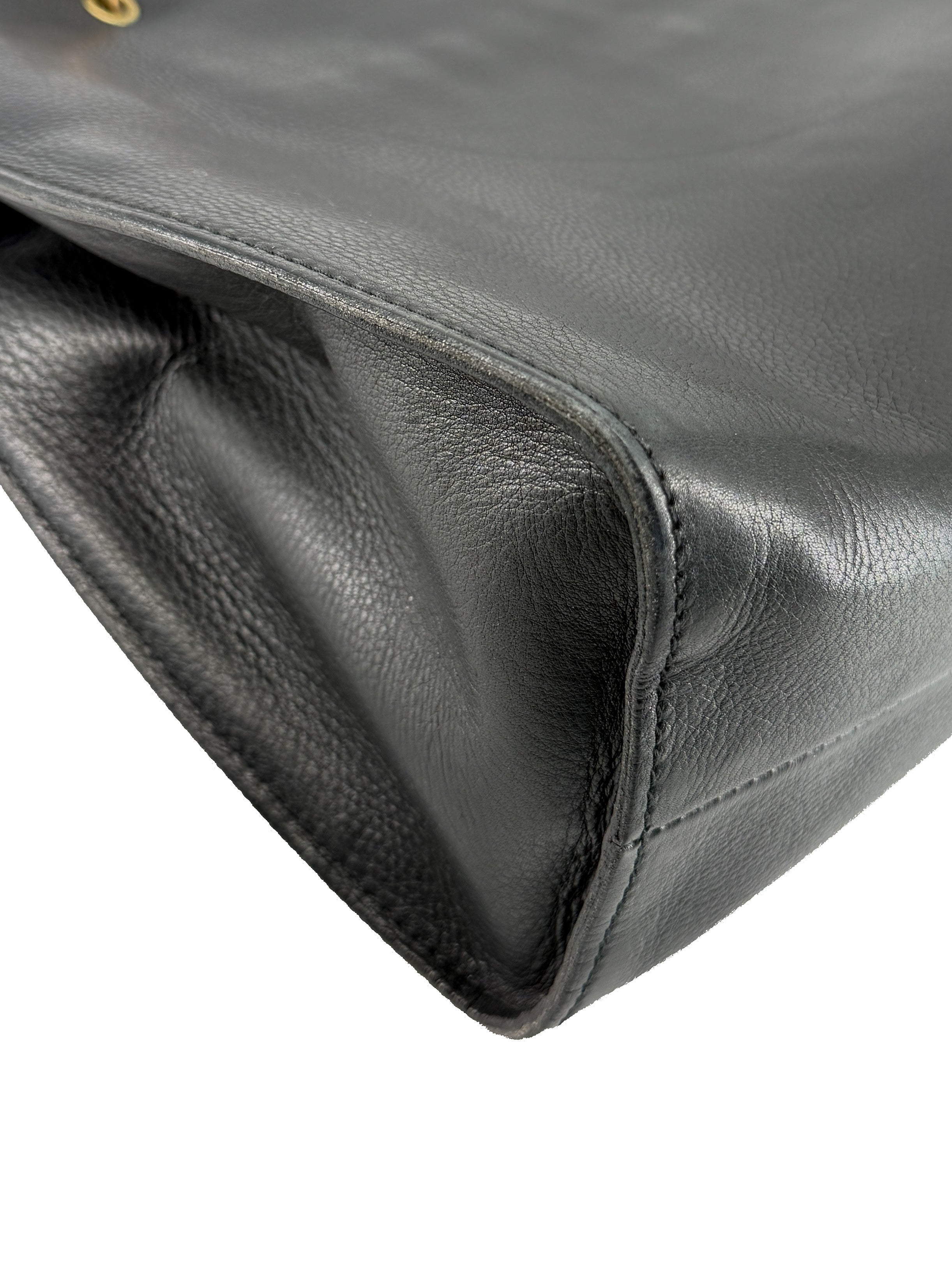 Gucci black leather Bamboo handle bag 109138 002058