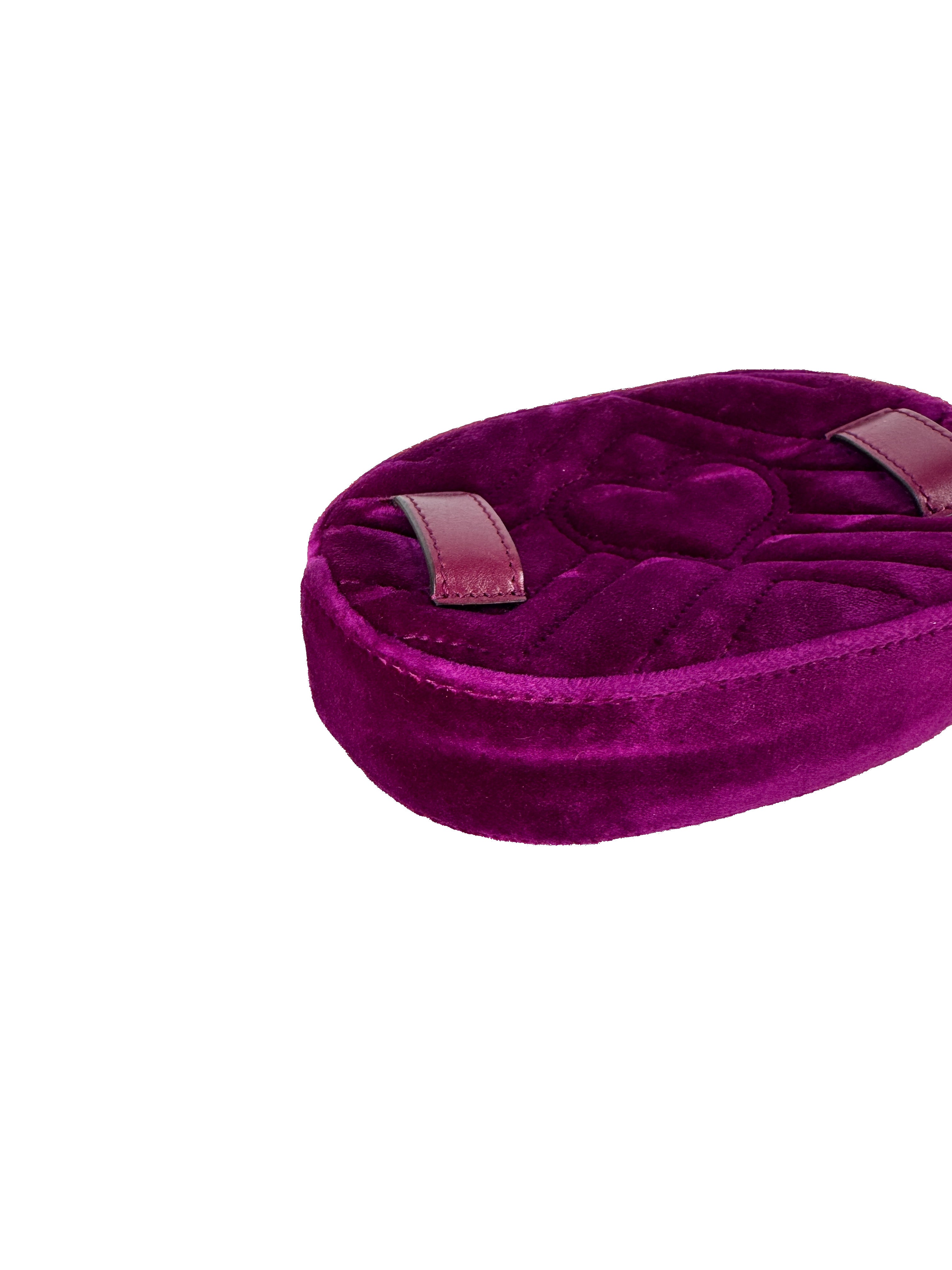 Gucci purple velvet Marmont belt bag 476434 493075