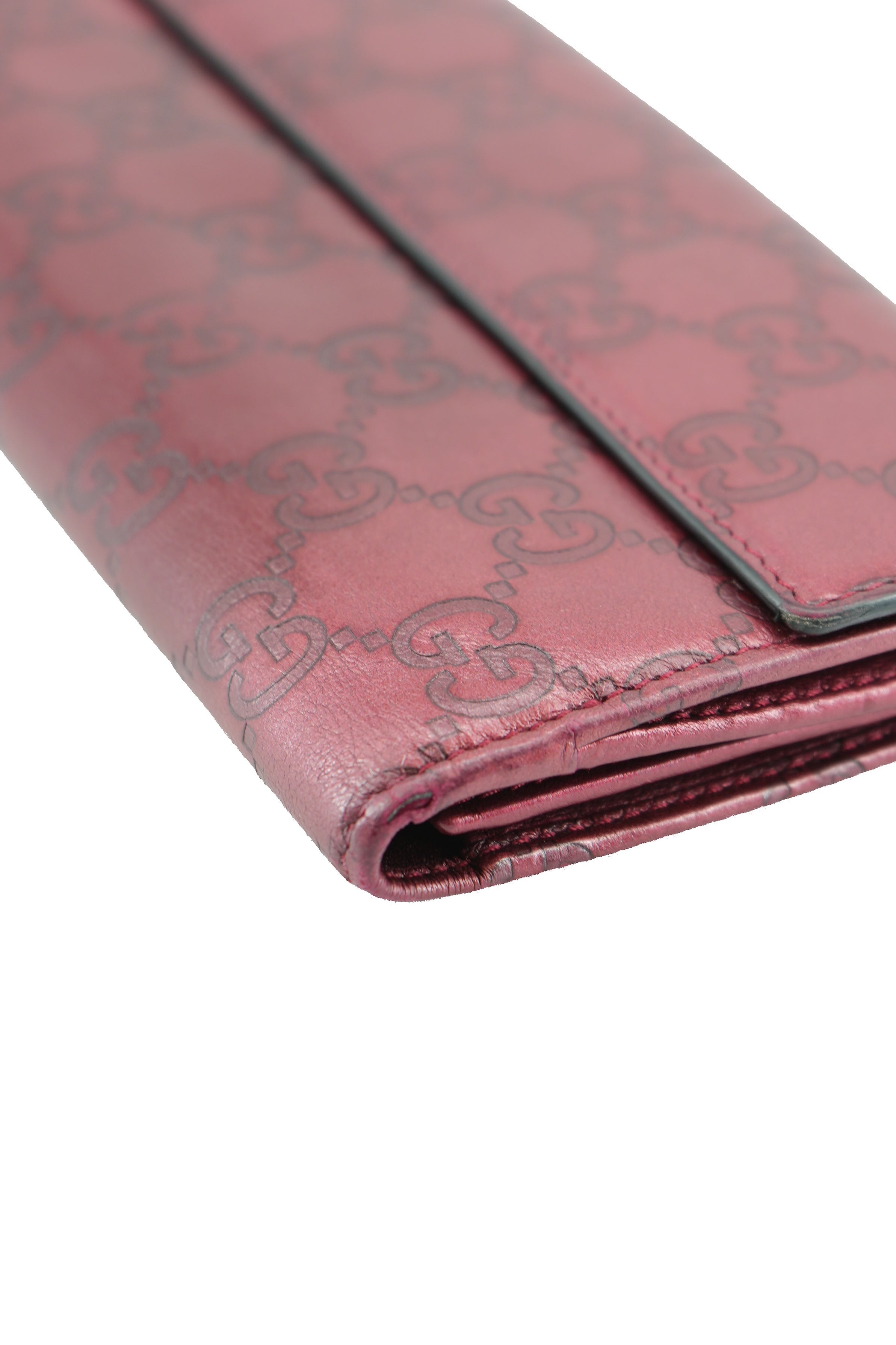 Gucci red leather GG Guccissima heart wallet 208550-0446