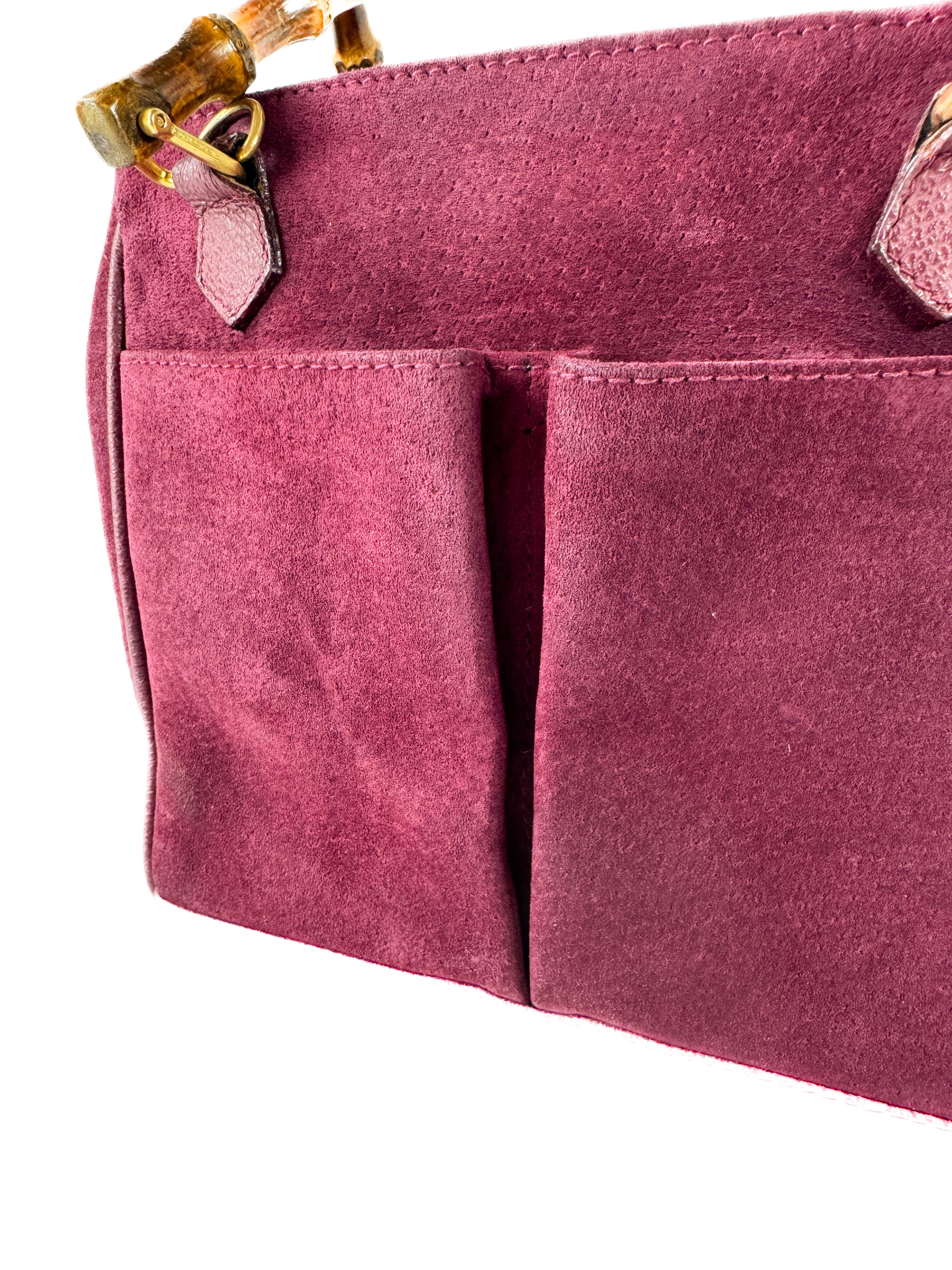 Gucci purple suede vintage Bamboo bag 000 123 0316