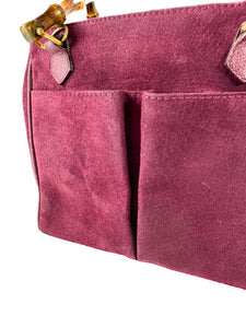 Gucci purple suede vintage Bamboo bag 000 123 0316