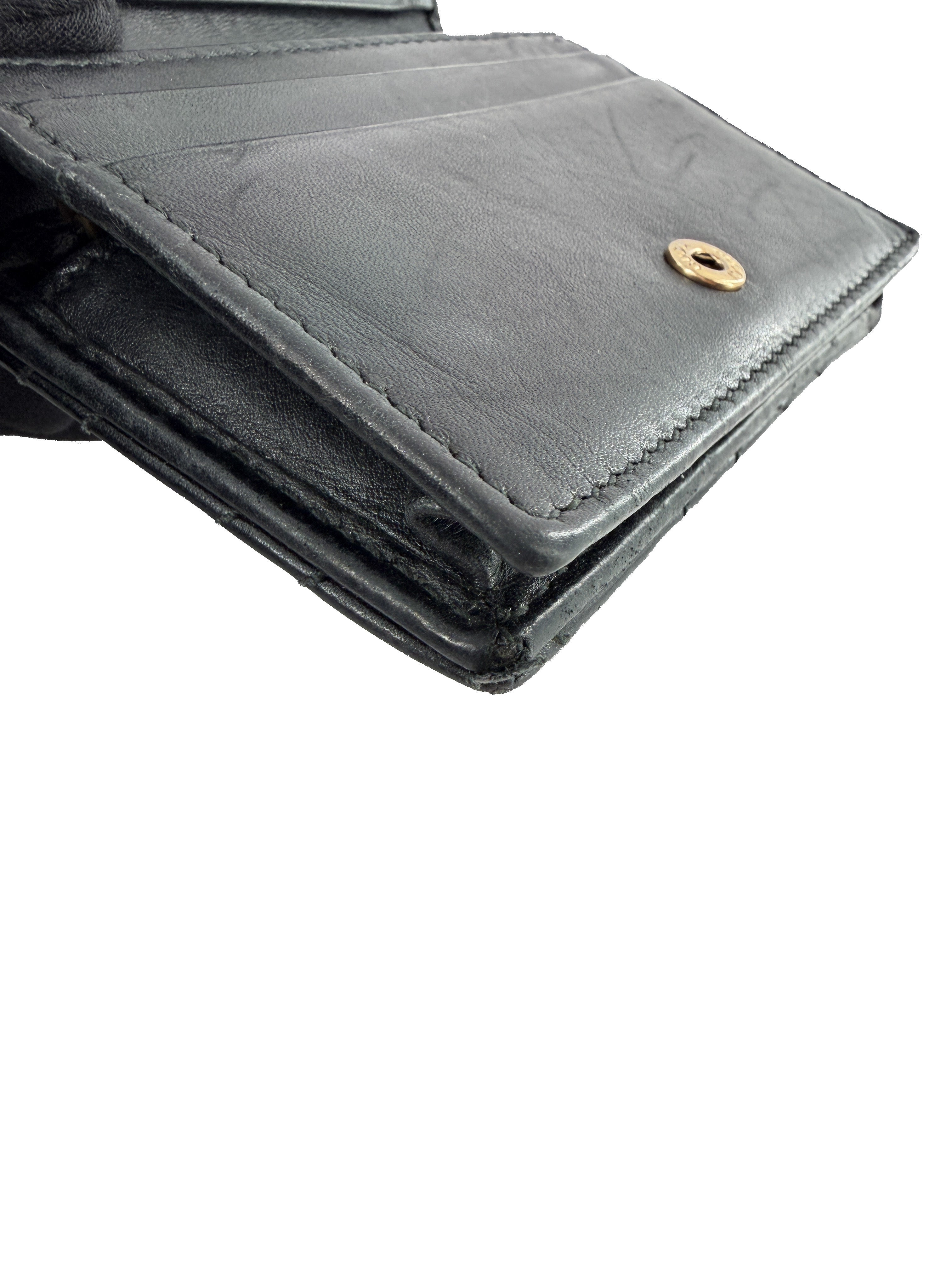 Gucci black leather Matelasse GG Marmont card case wallet 466492-0416