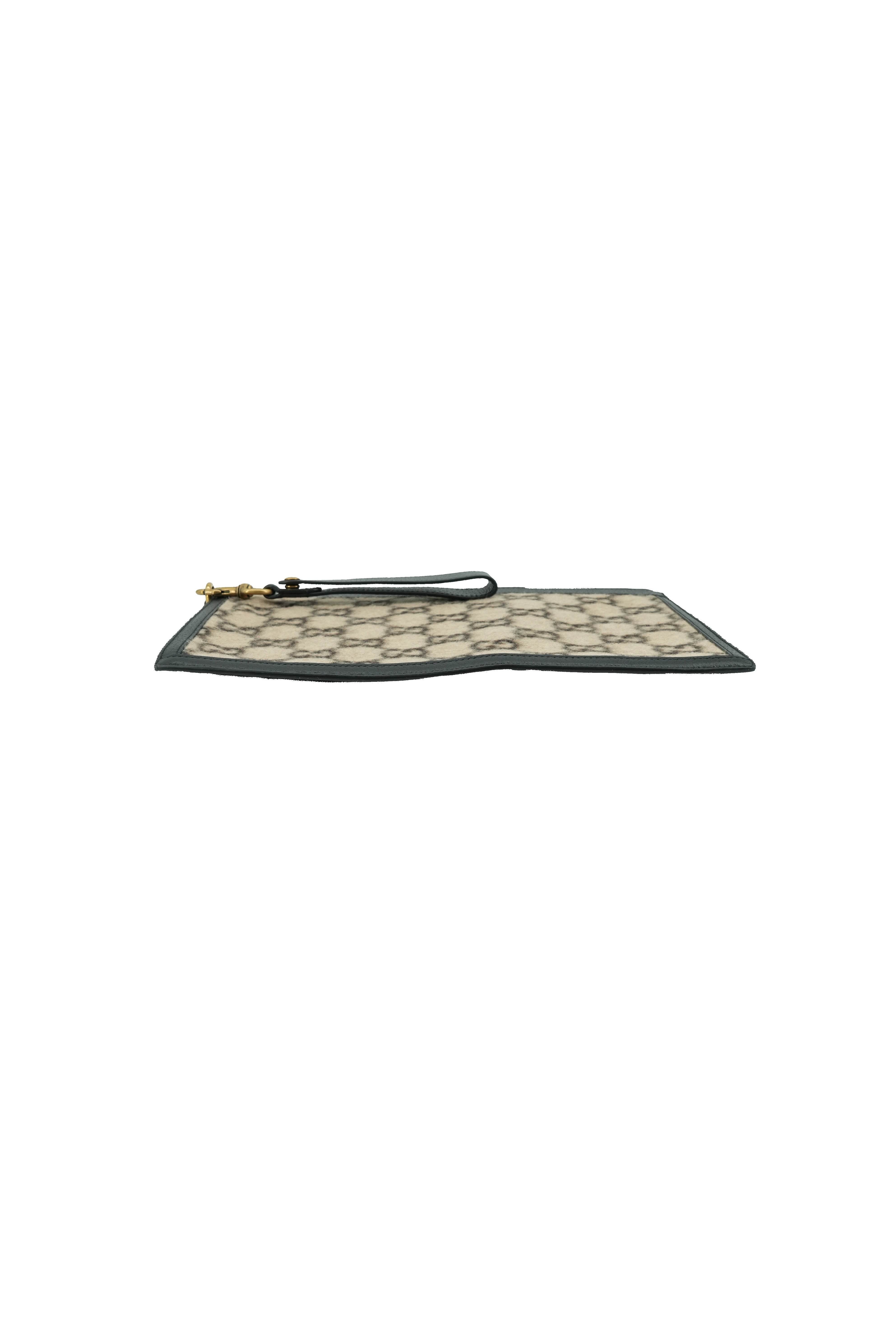 Gucci brown black wool GG wristlet 597627-562600