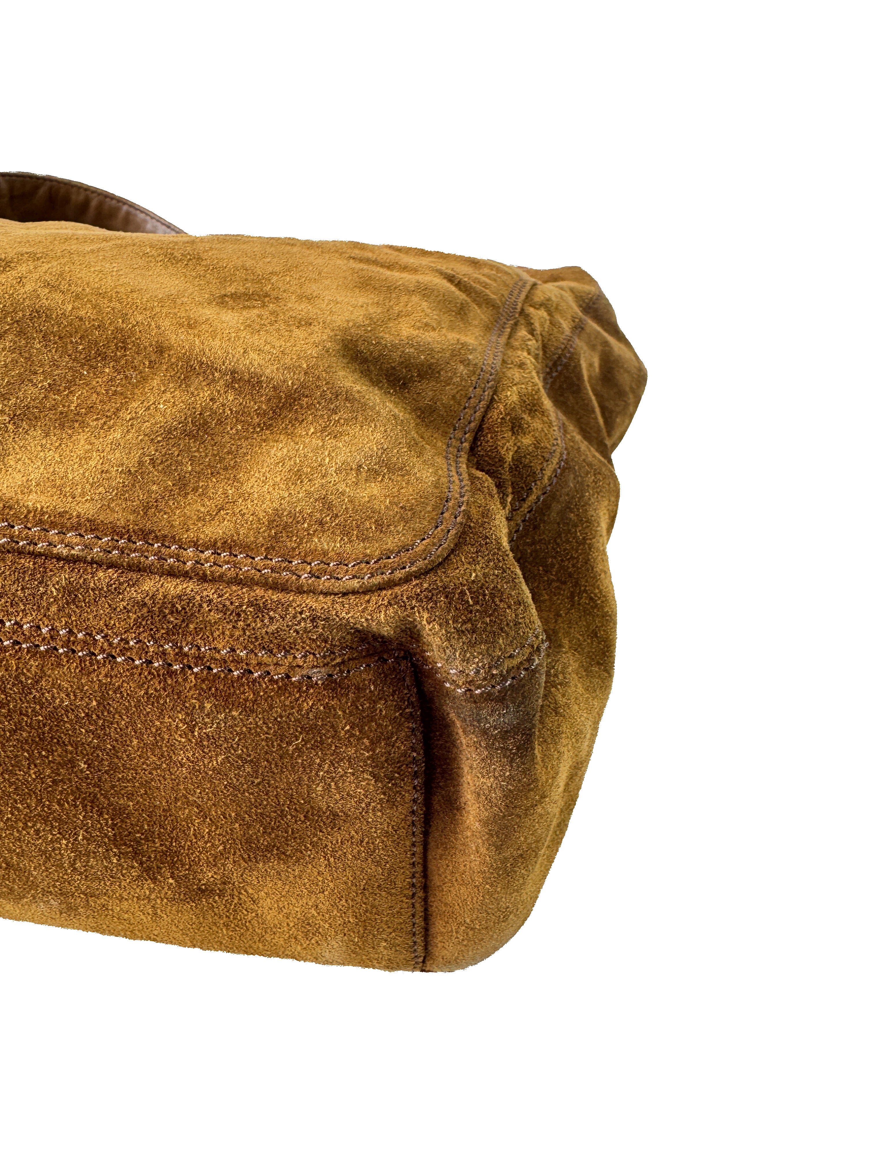 Chanel brown suede CC logo tassel bag 5009482