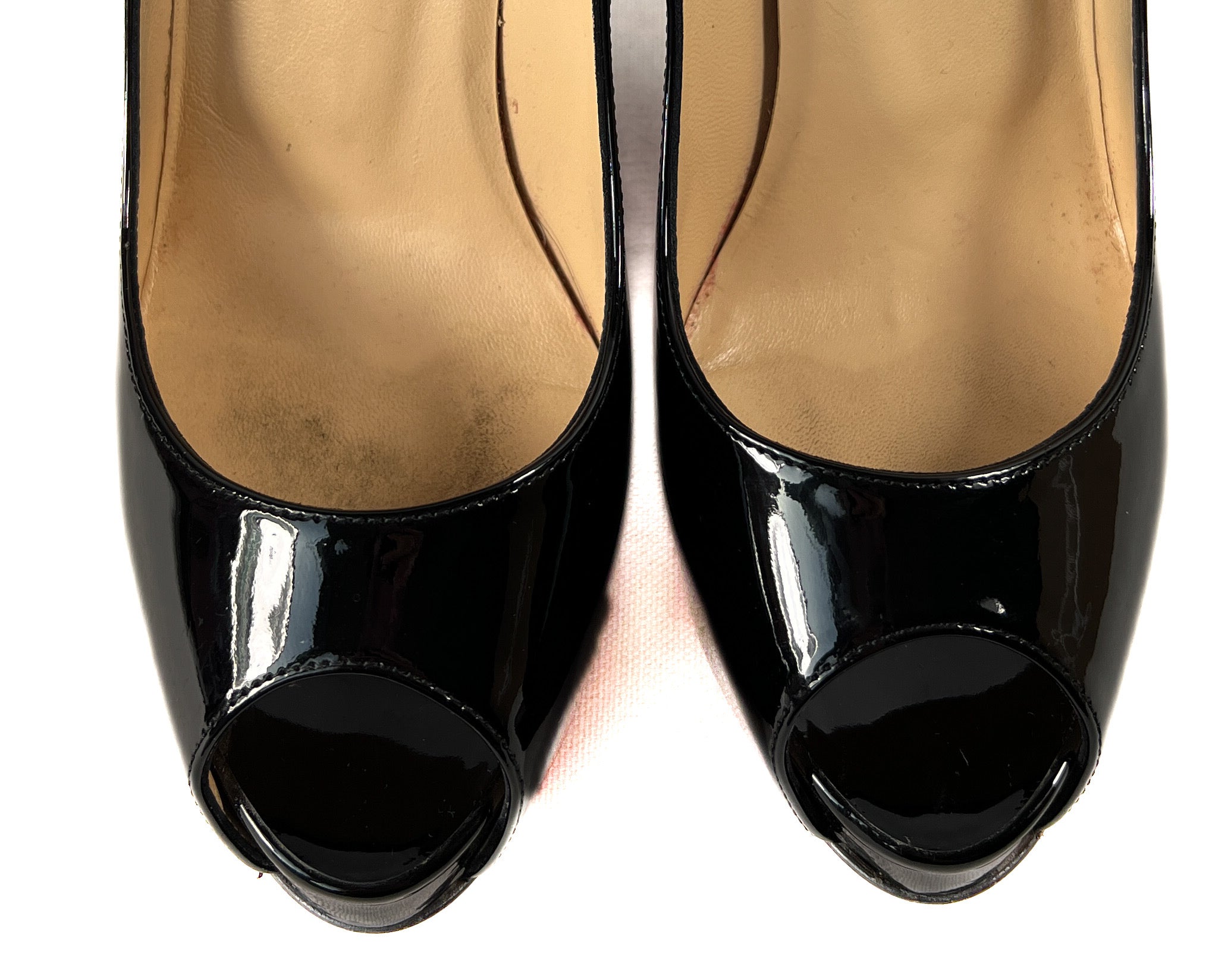 Christian Louboutin black patent new very prive 120 pumps size 37