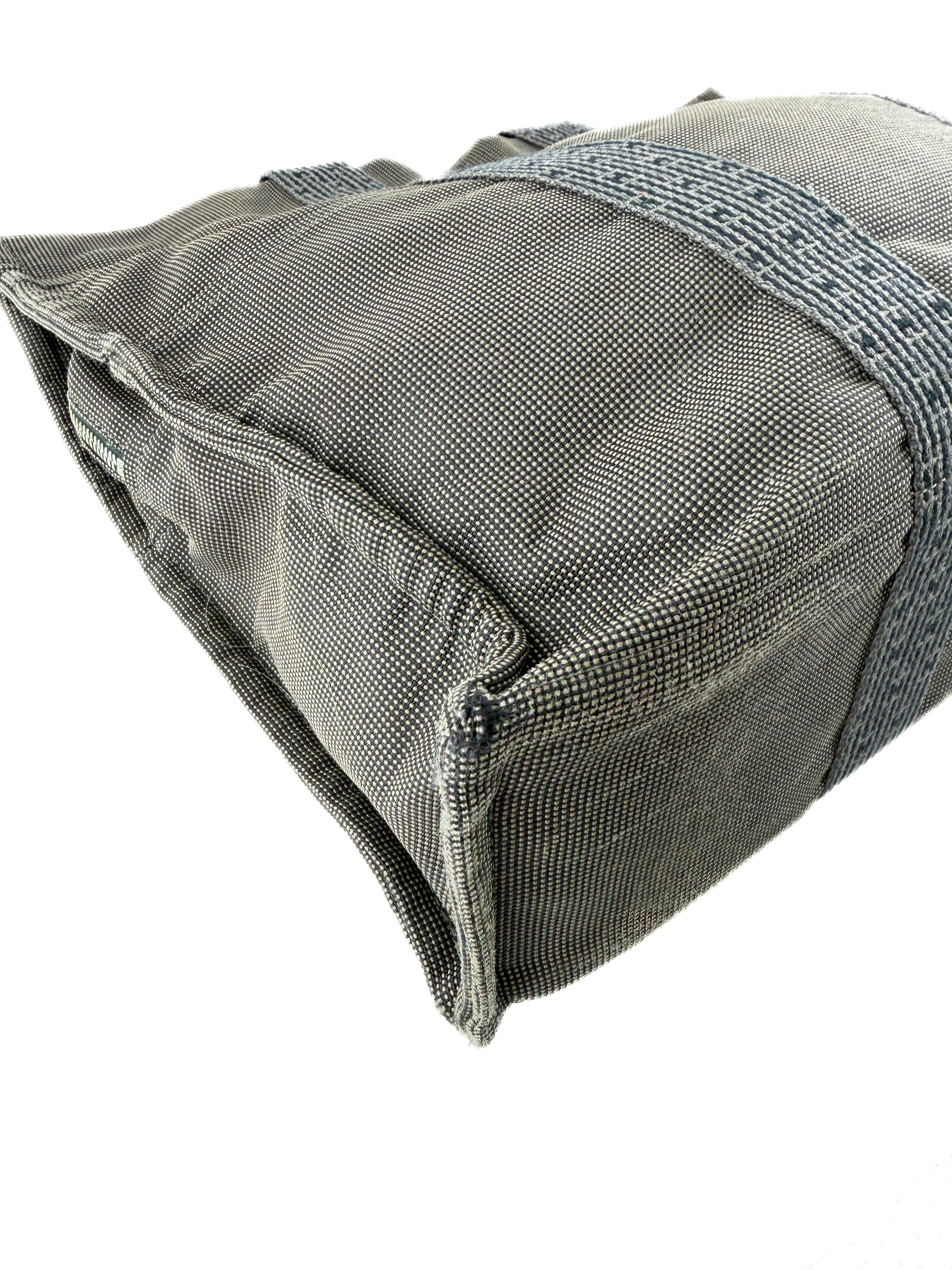 Hermès gray herline nylon tote MM