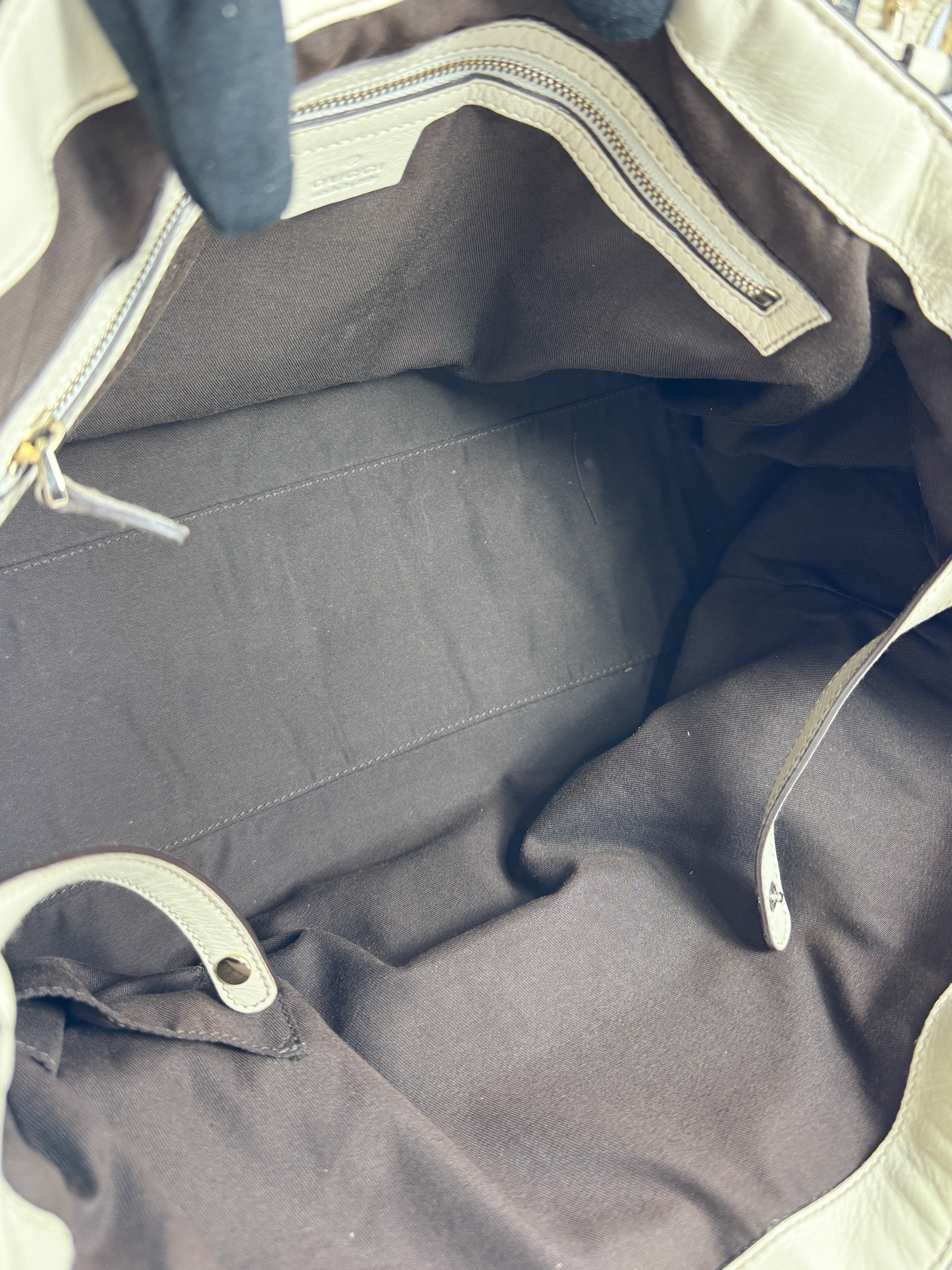 Gucci cream Britt leather shoulder bag 213317 *as is*