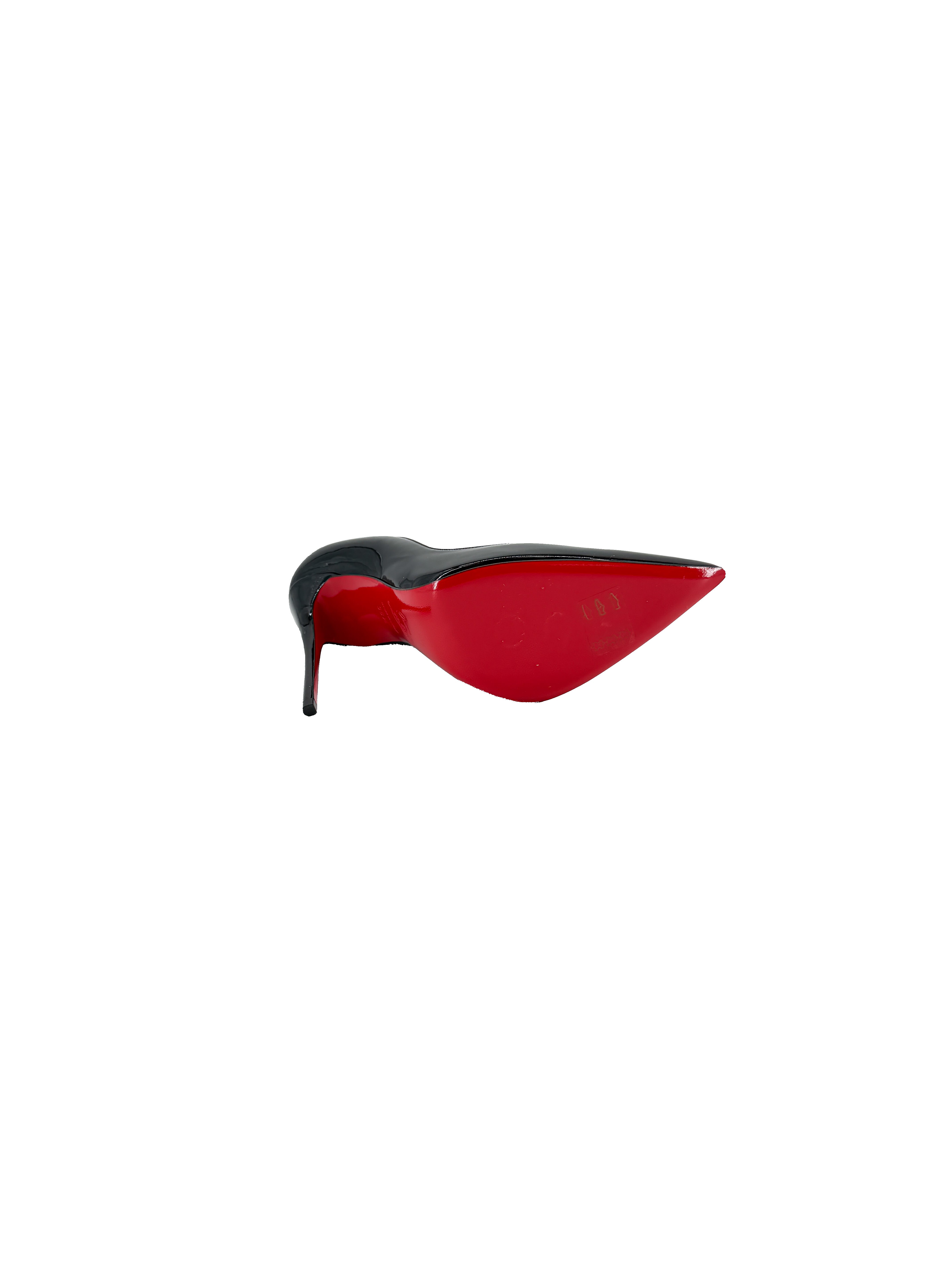 Christian Louboutin black patent leather So Kate 120 pumps size 38.5 BOX