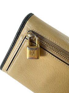 Loewe beige/black leather long wallet