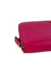 Fendi hot pink Elite leather zip around wallet