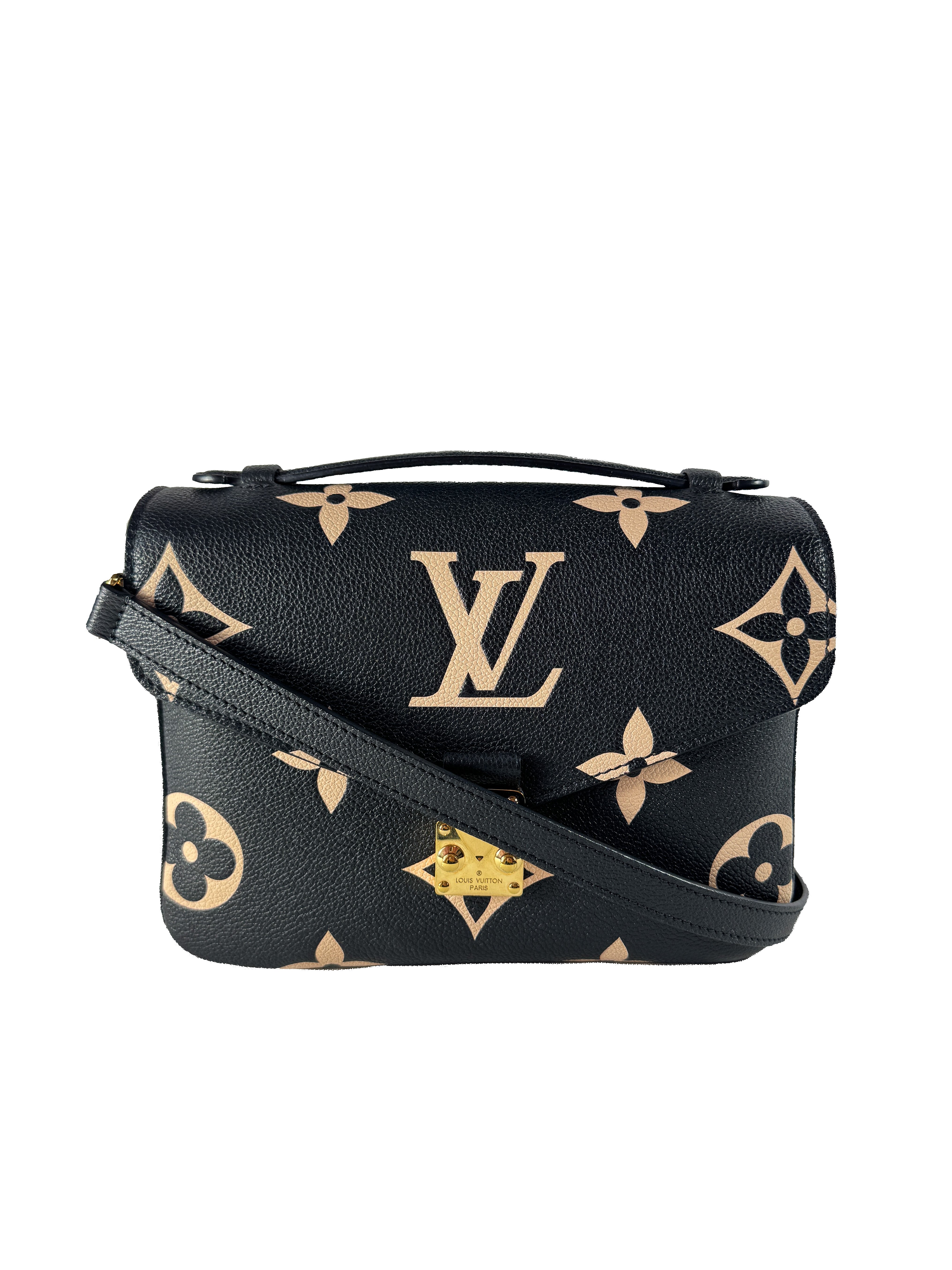 Louis Vuitton black bicolor empreinte giant monogram pochette metis DU5210