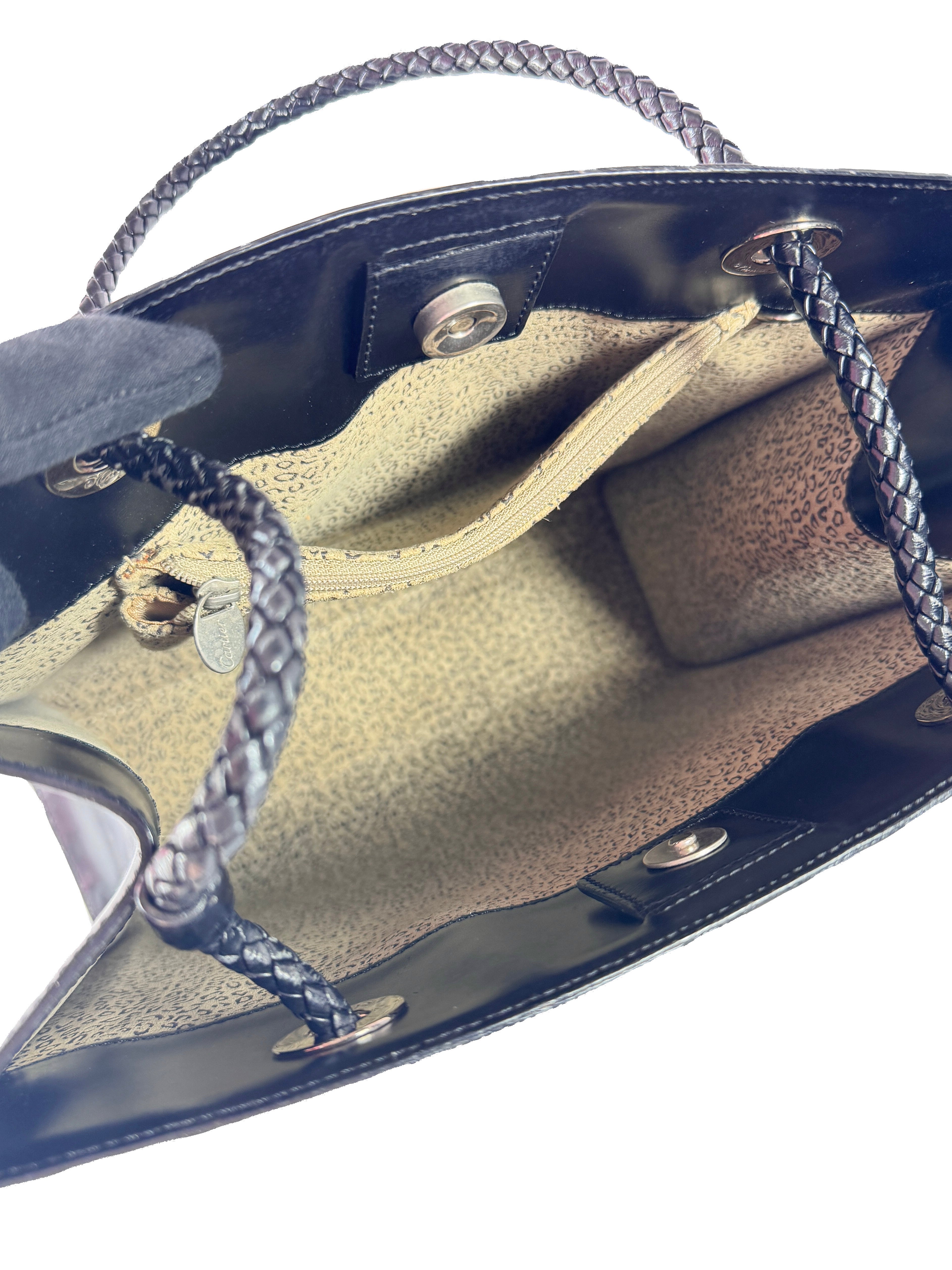 Cartier black leather Panthere tote EBCK