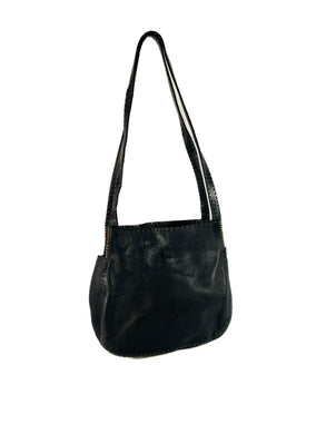 Fendi Selleria vintage black leather shoulder bag