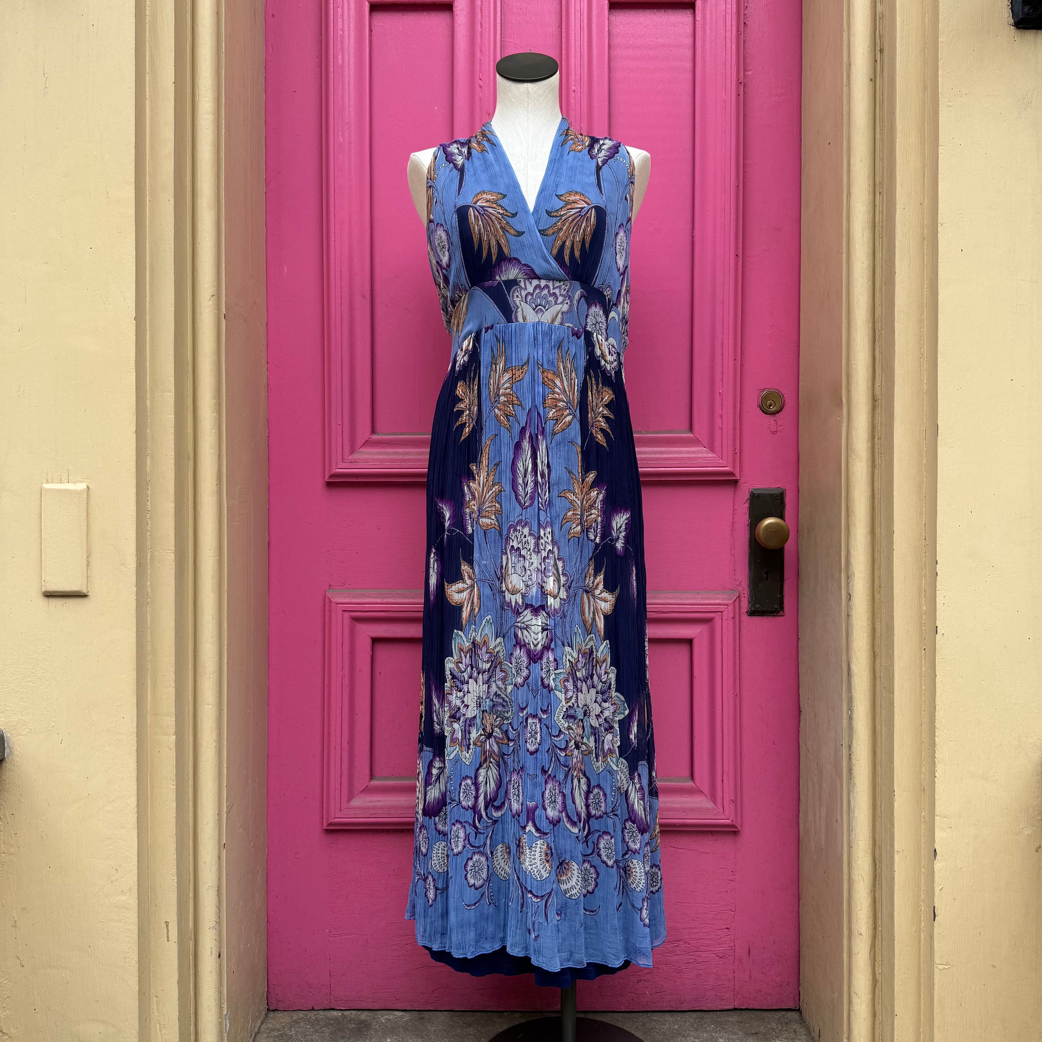 Soft Surroundings blue print tank dress size 1X