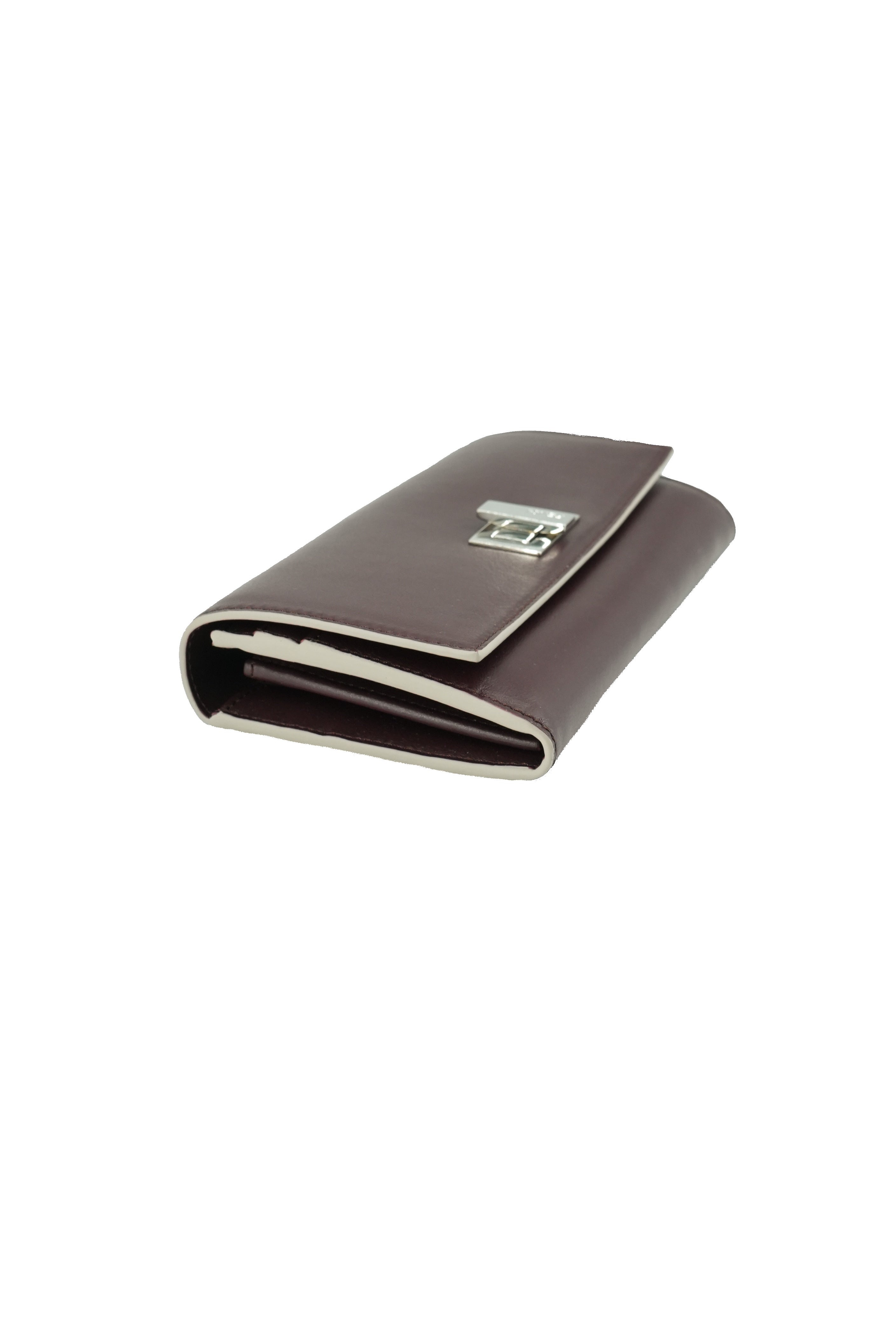 Fendi burgundy long Peekaboo wallet 9834 BOX