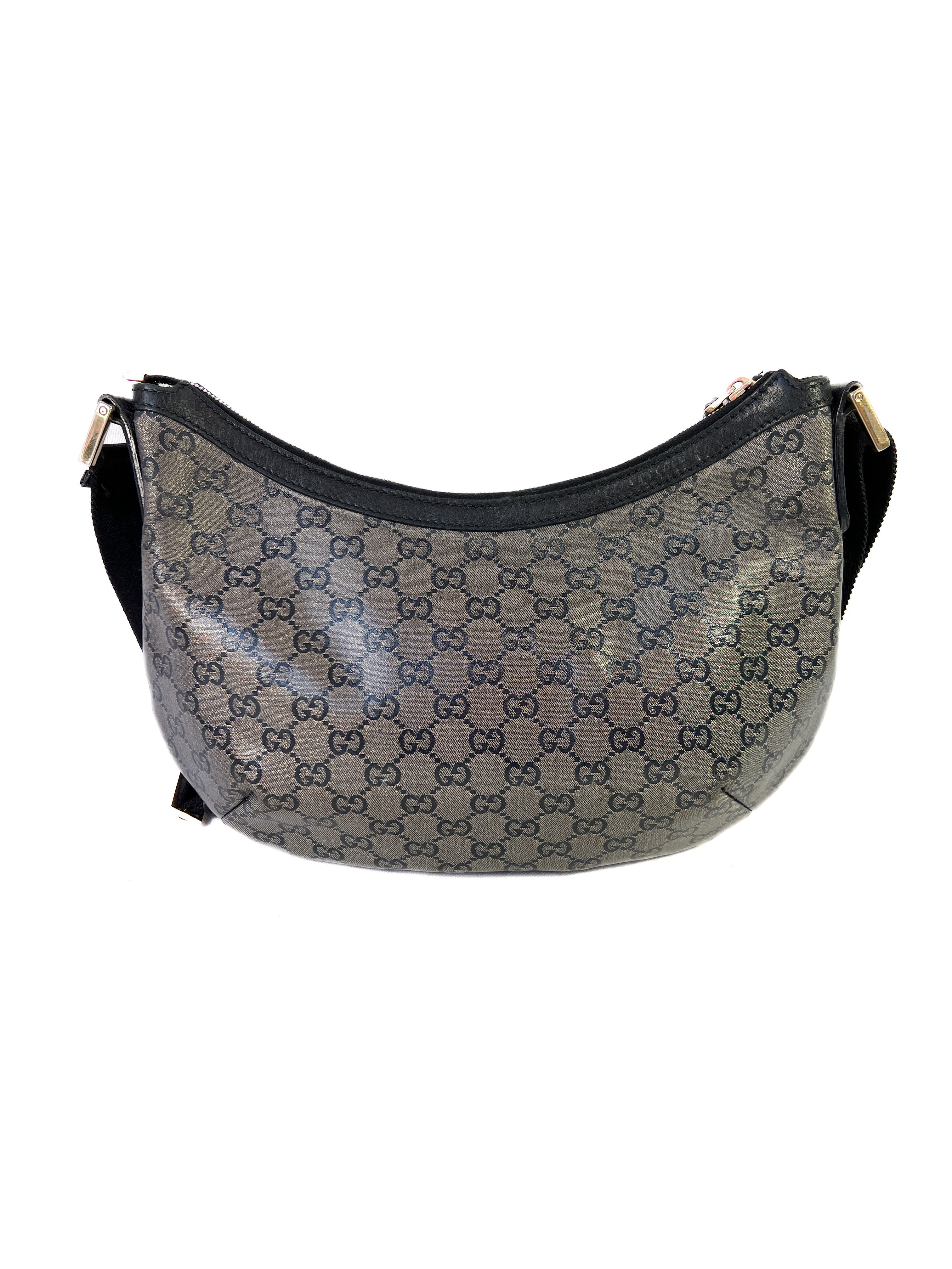 Gucci black and gold GG crossbody