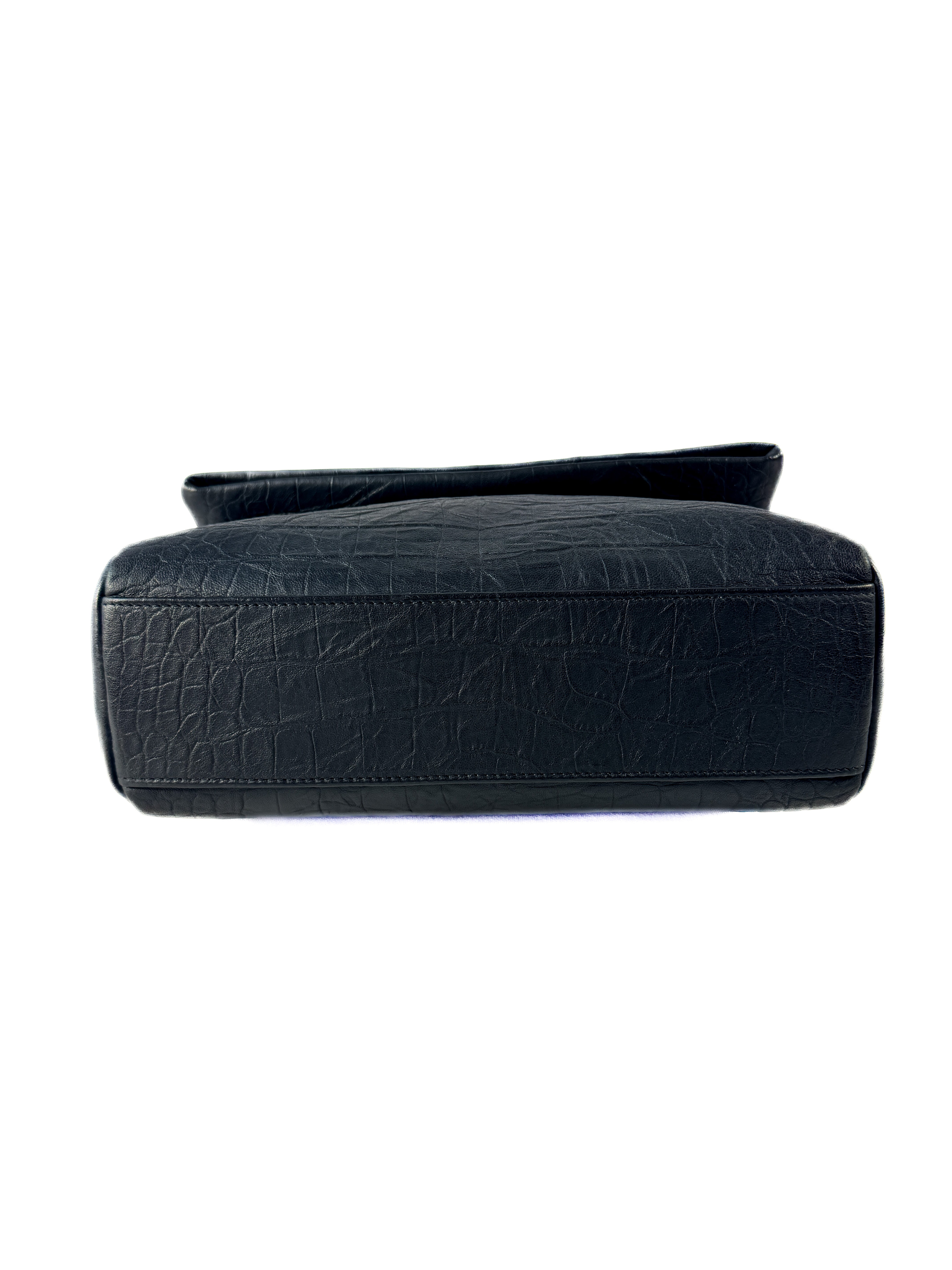 Saint Laurent black croc embossed West Hollywood bag GAB 574106 Y0719