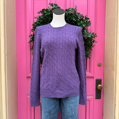 Polo Ralph Lauren purple cashmere sweater size L NWT