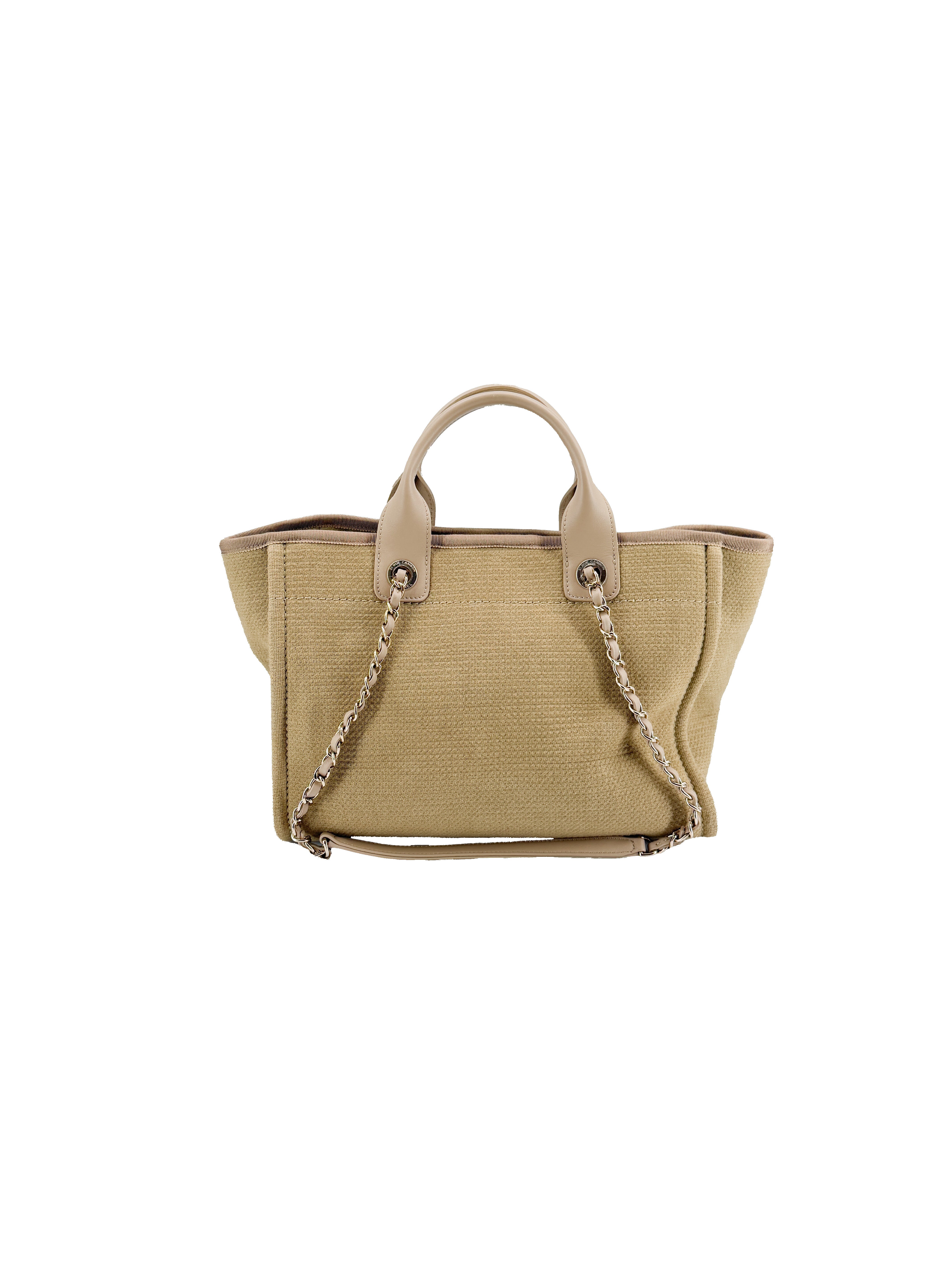 Chanel beige mixed materials small Deauville tote C0TNKH70