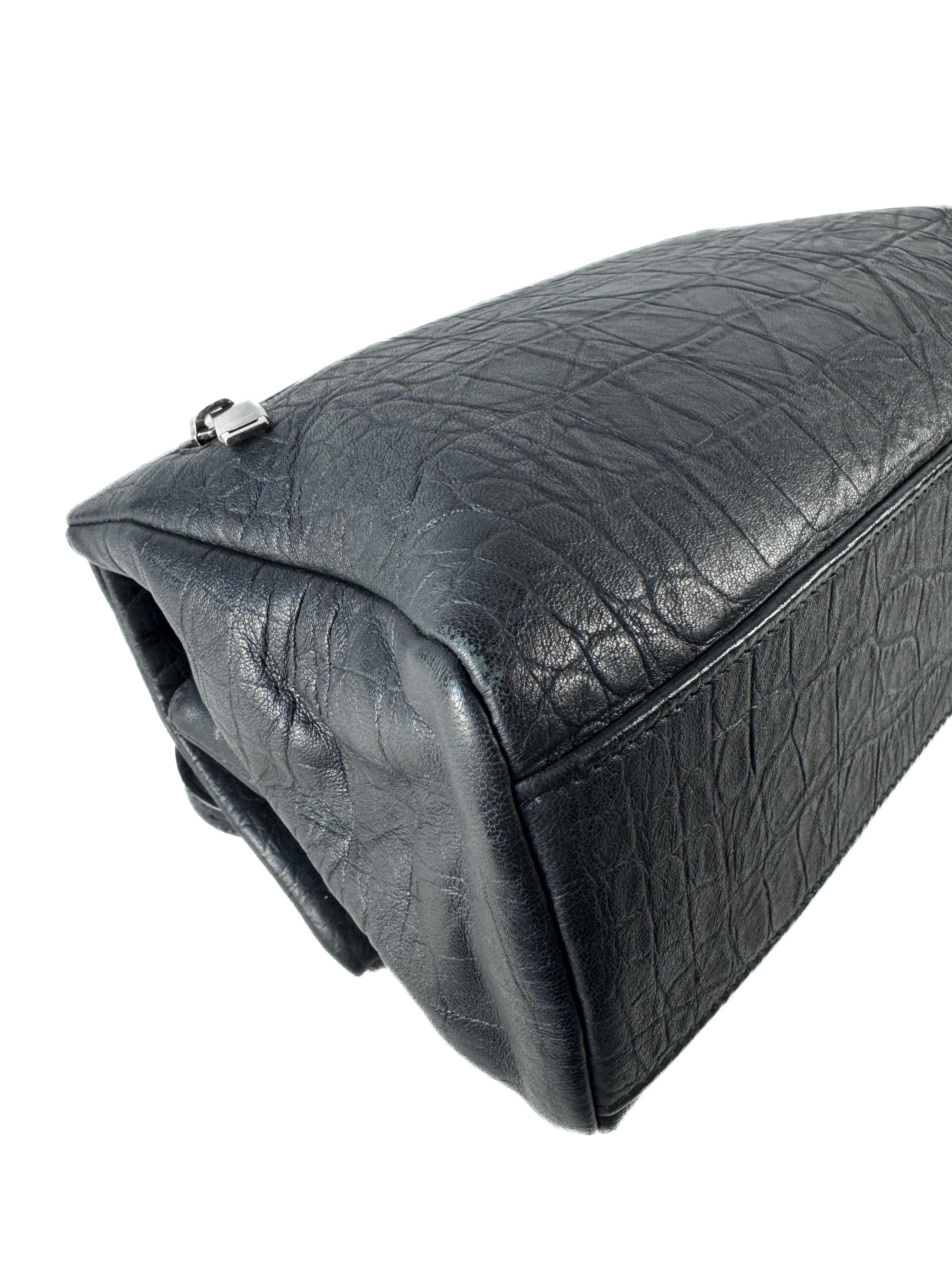 Saint Laurent black croc embossed West Hollywood bag GAB 574106 Y0719