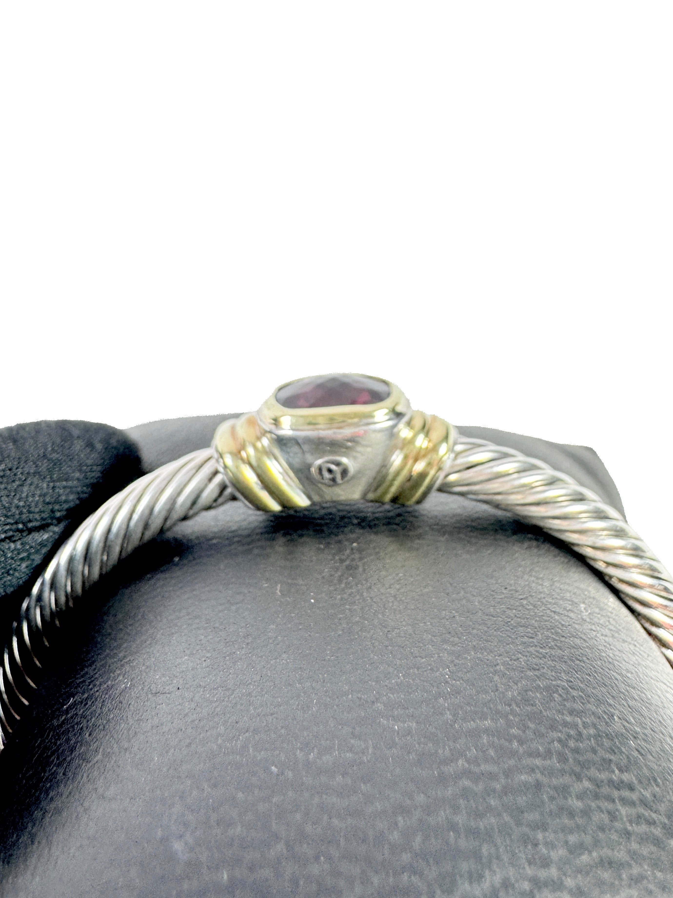 David Yurman sterling silver, yellow gold, Ruby Noblesse bracelet