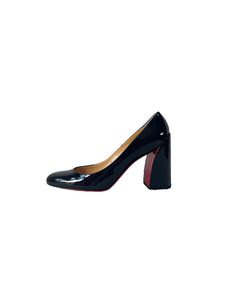 Christian Louboutin black patent leather Miss Sab 85 pumps size 40.5 NEW BOX retail $895