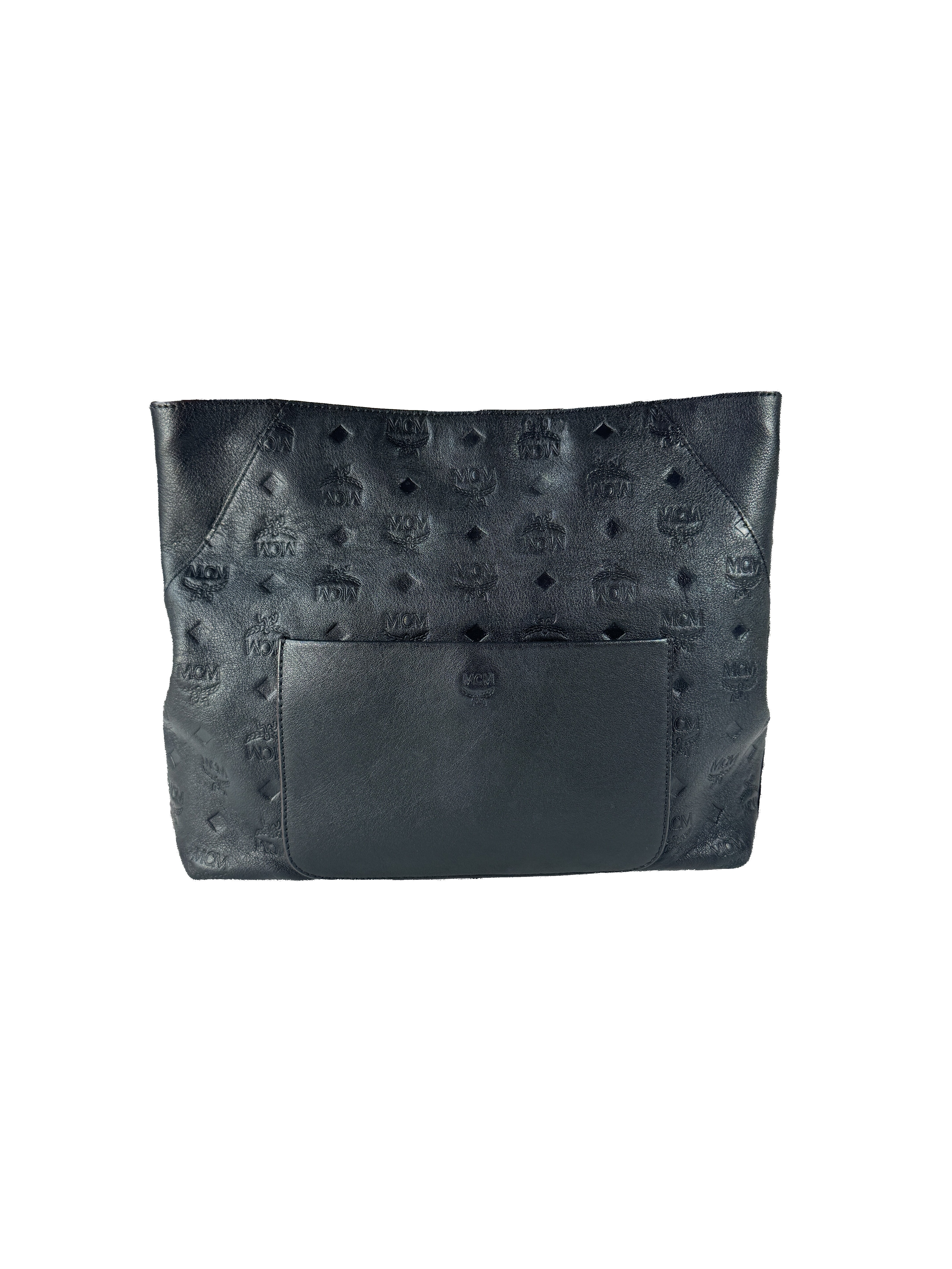 MCM black leather Klara hobo