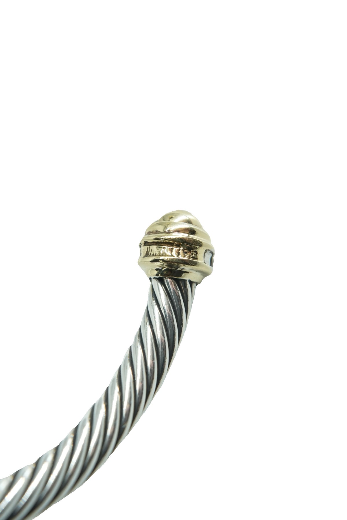 David Yurman sterling silver gold dome diamond cable classic bracelet