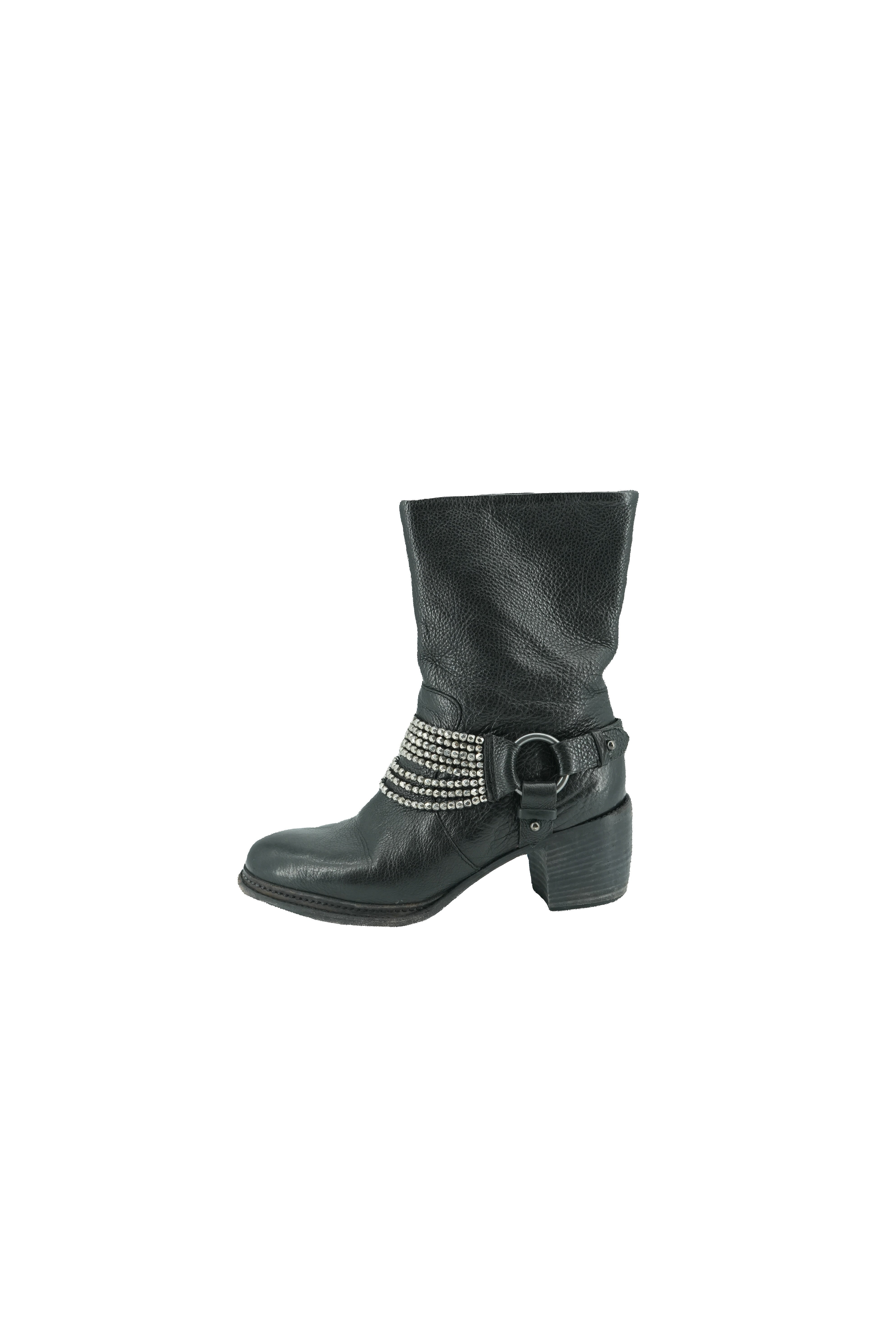 Vera Wang leather beaded accents moto boots size 7
