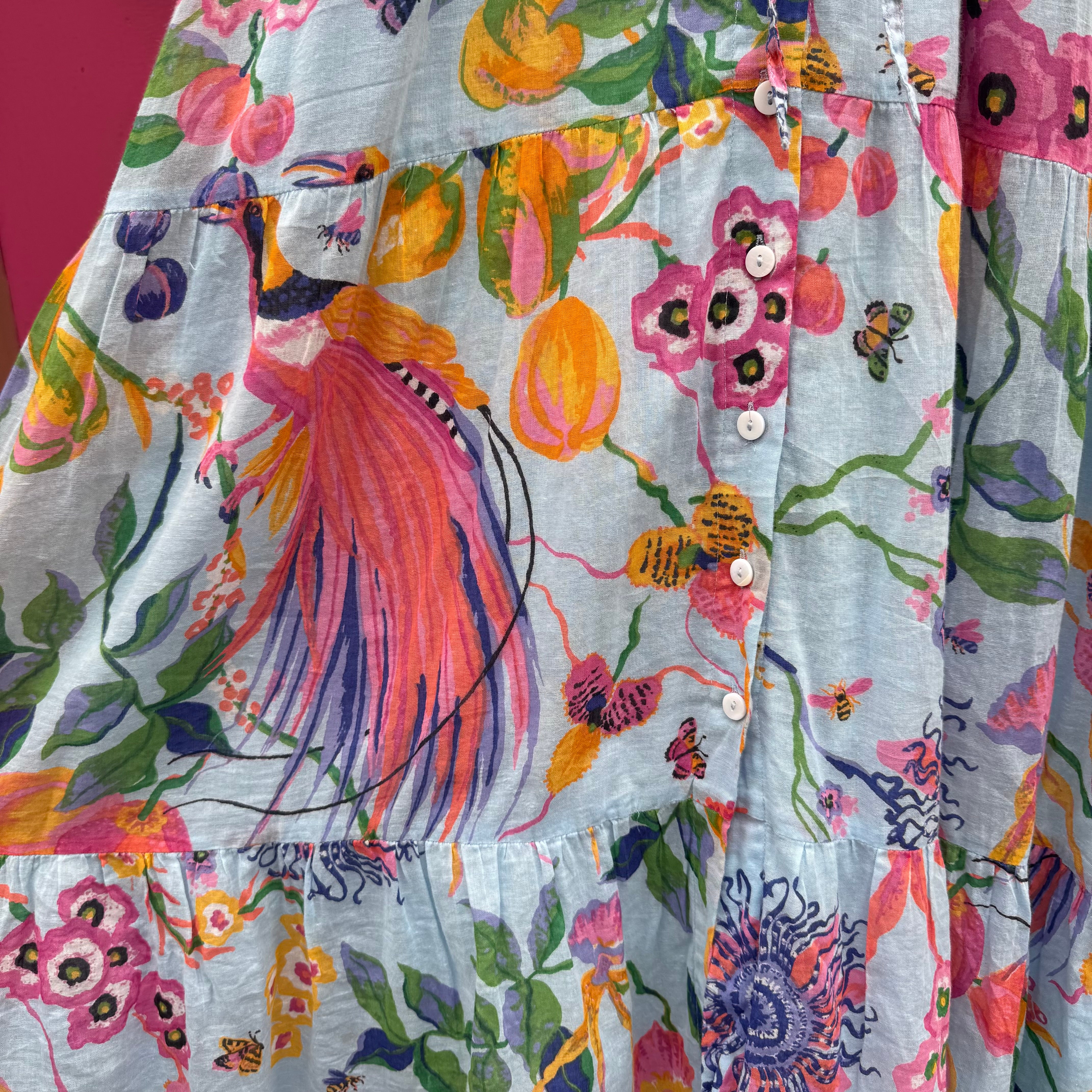 Banjanan blue floral print dress size L