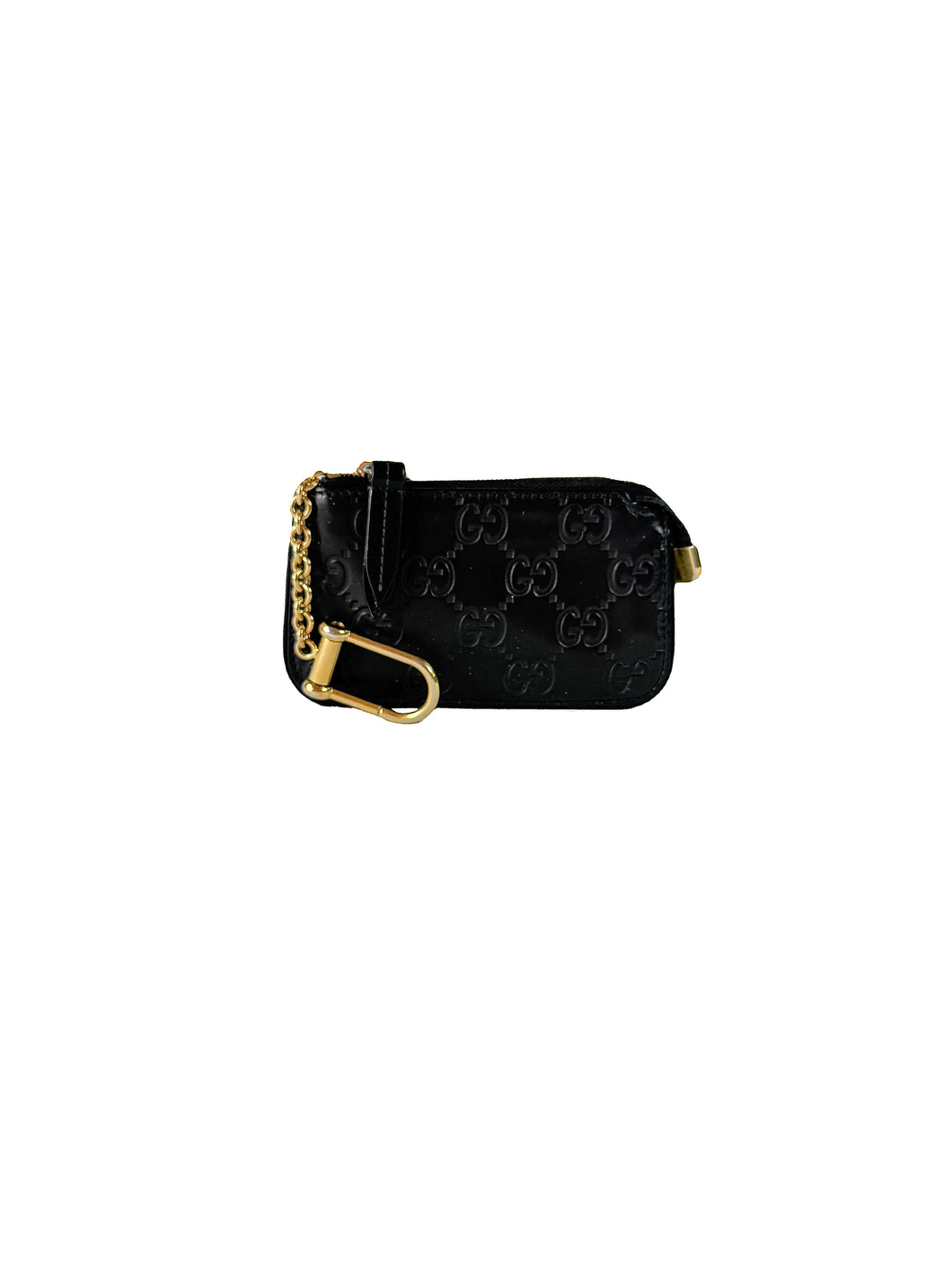 Gucci black leather GG key case 496334