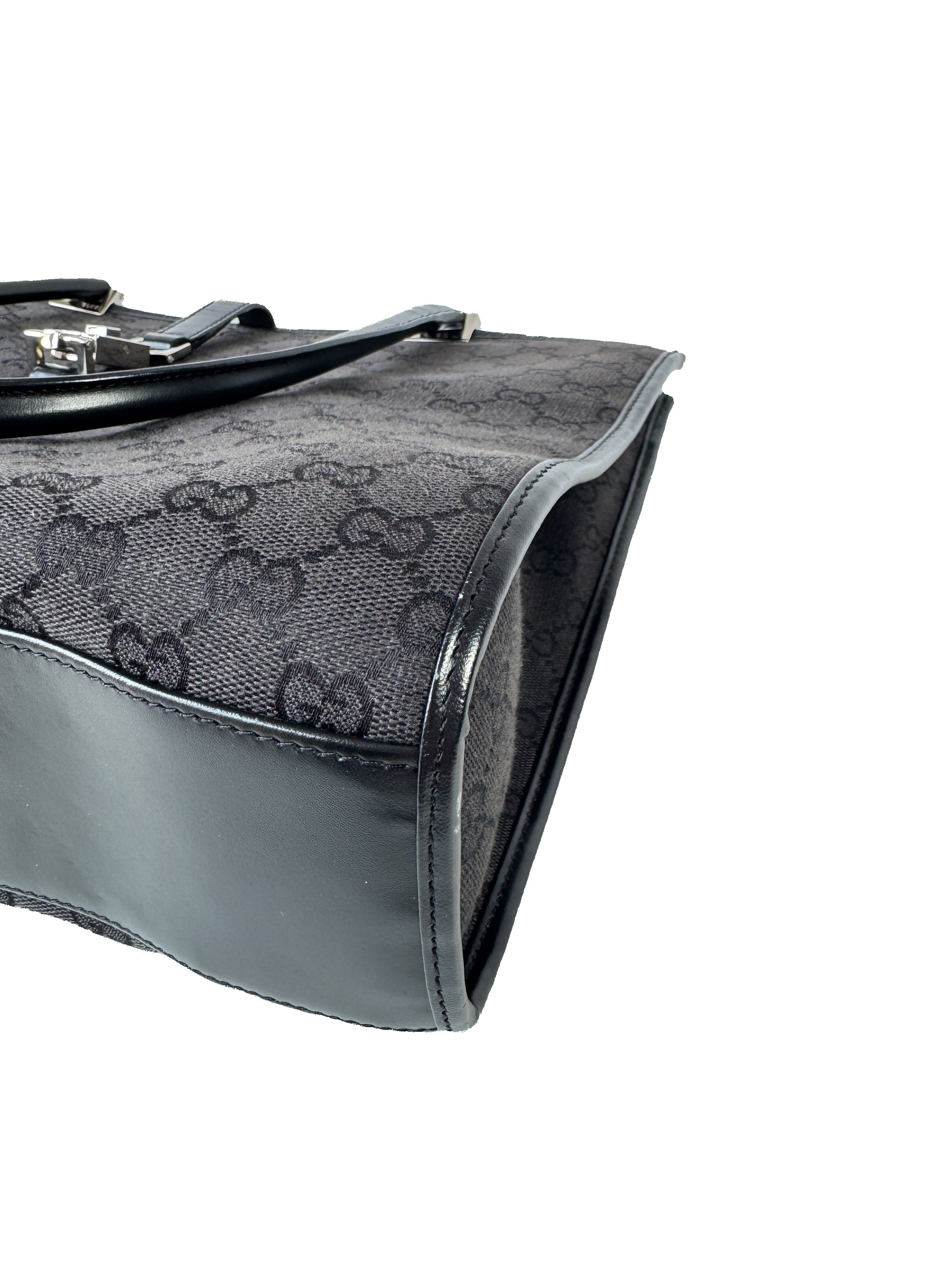 Gucci black signature GG vintage Jackie tote 00210742123