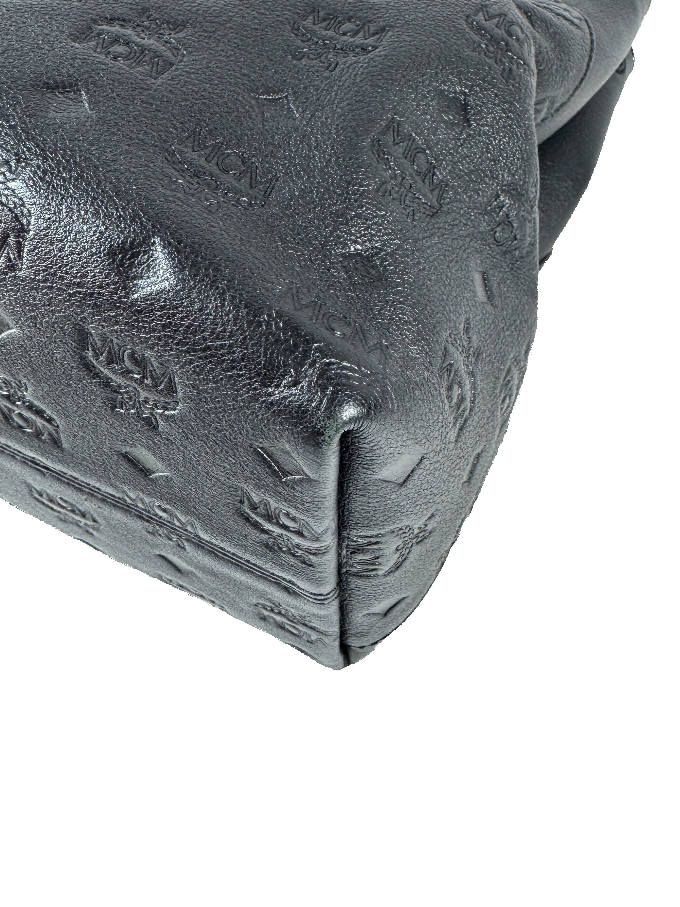 MCM black leather Klara hobo