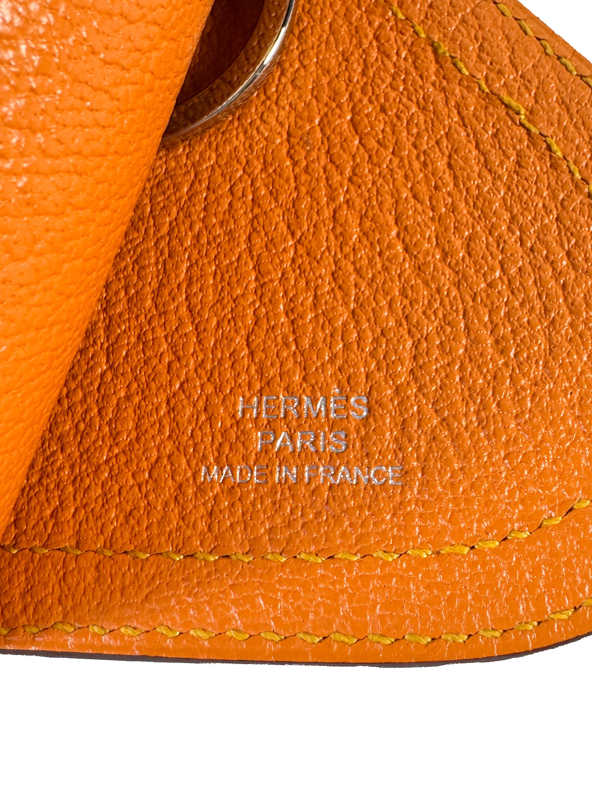 Hermès pink, dark green, yellow Camail bag charm G