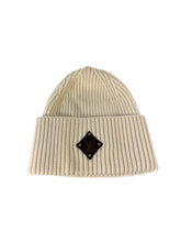 Louis Vuitton cream knit patch beanie hat BOX