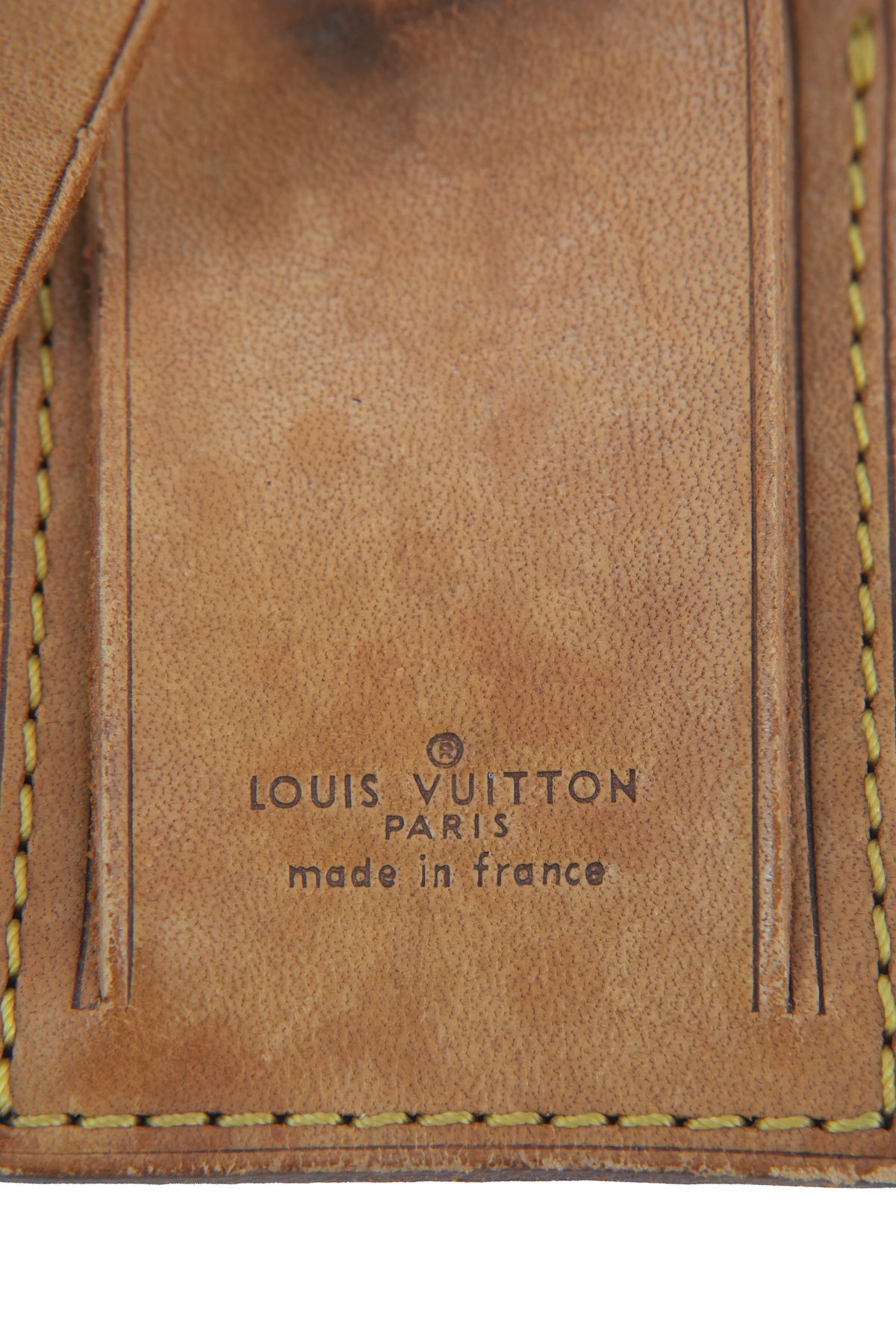 Louis Vuitton brown leather vachetta luggage tag