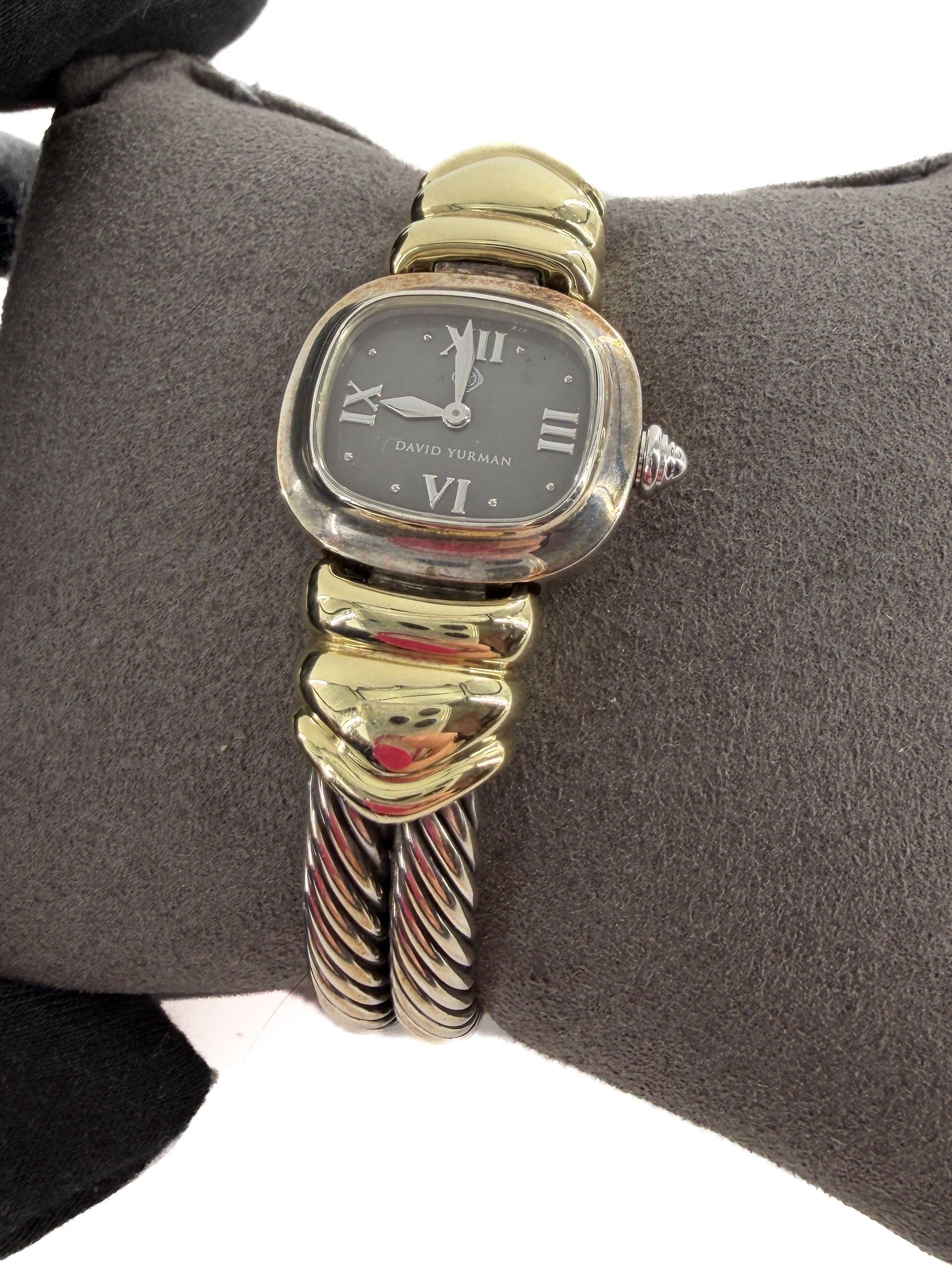 David Yurman sterling silver, yellow gold cable watch T-40565